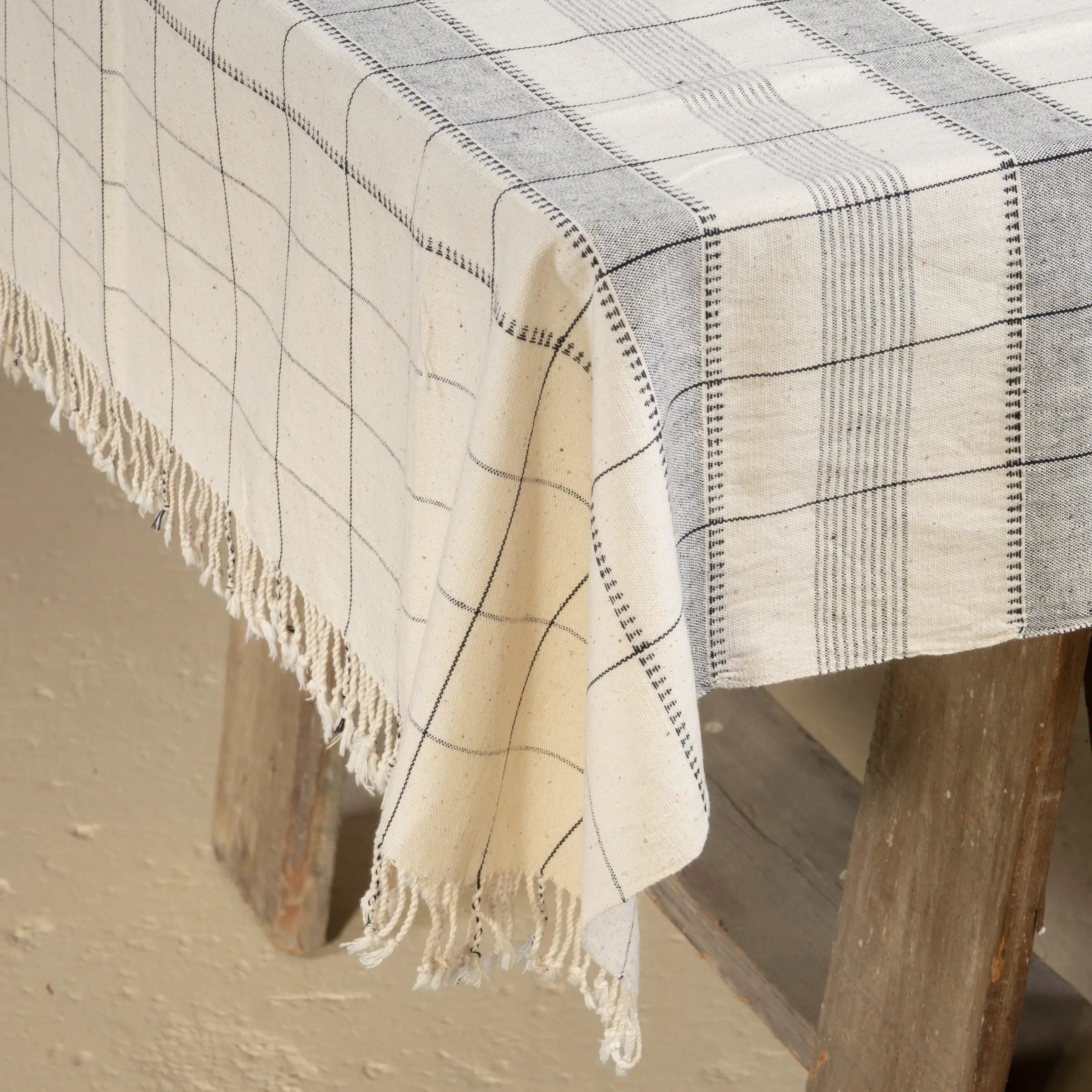 Gabaruna - Plaid en coton organique tissé à la main