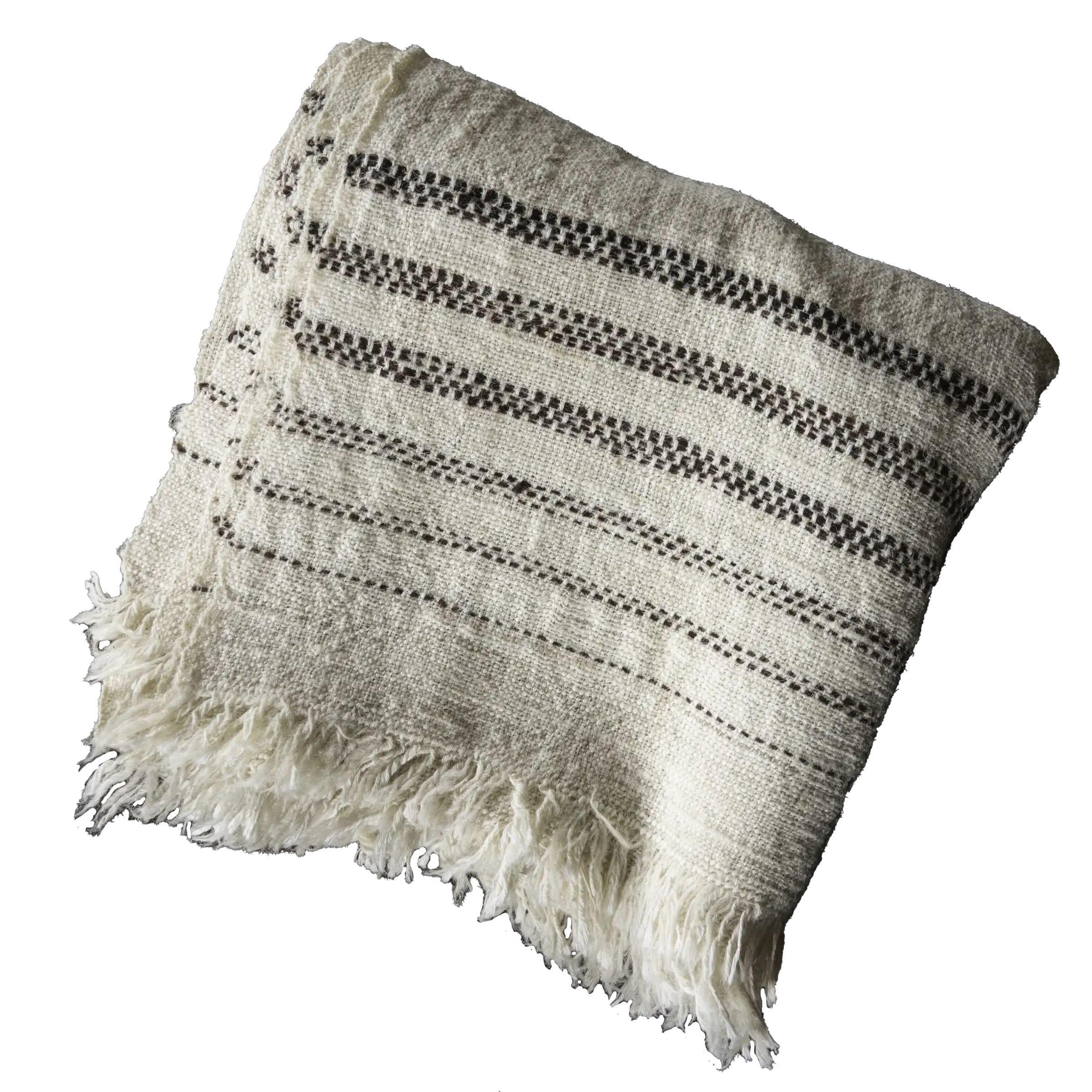 Achkan - Plaid en laine et coton tissé à la main