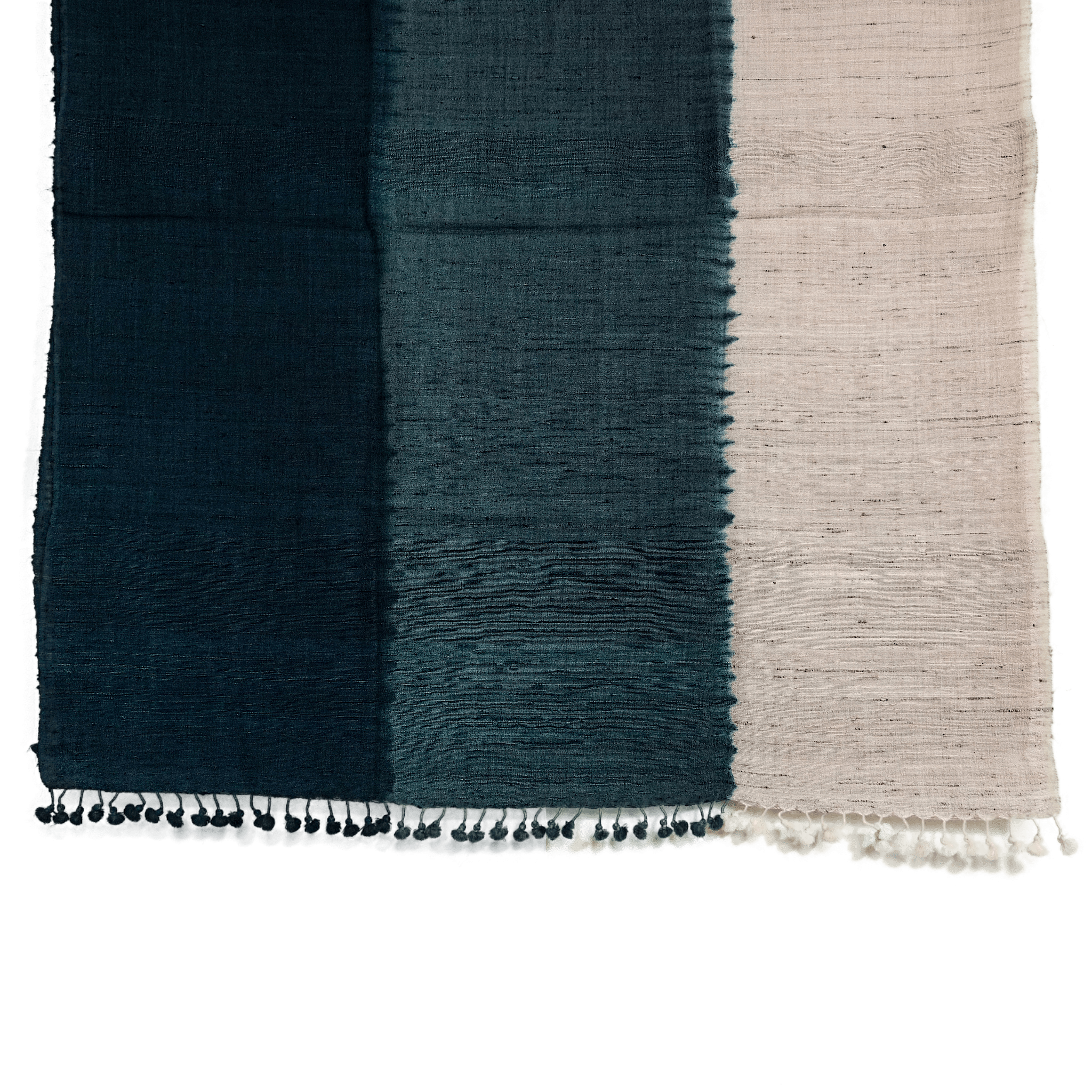 Samatra - Écharpe tie & dye en laine mérinos et soie sauvage