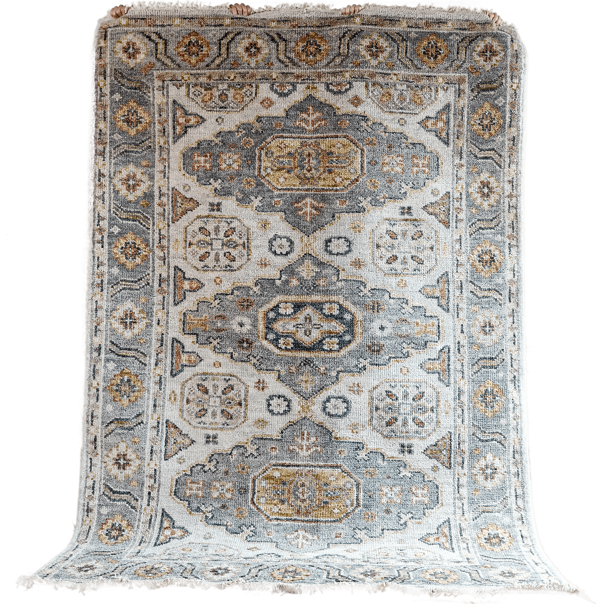 Dharani - Tapis indien noué main en laine