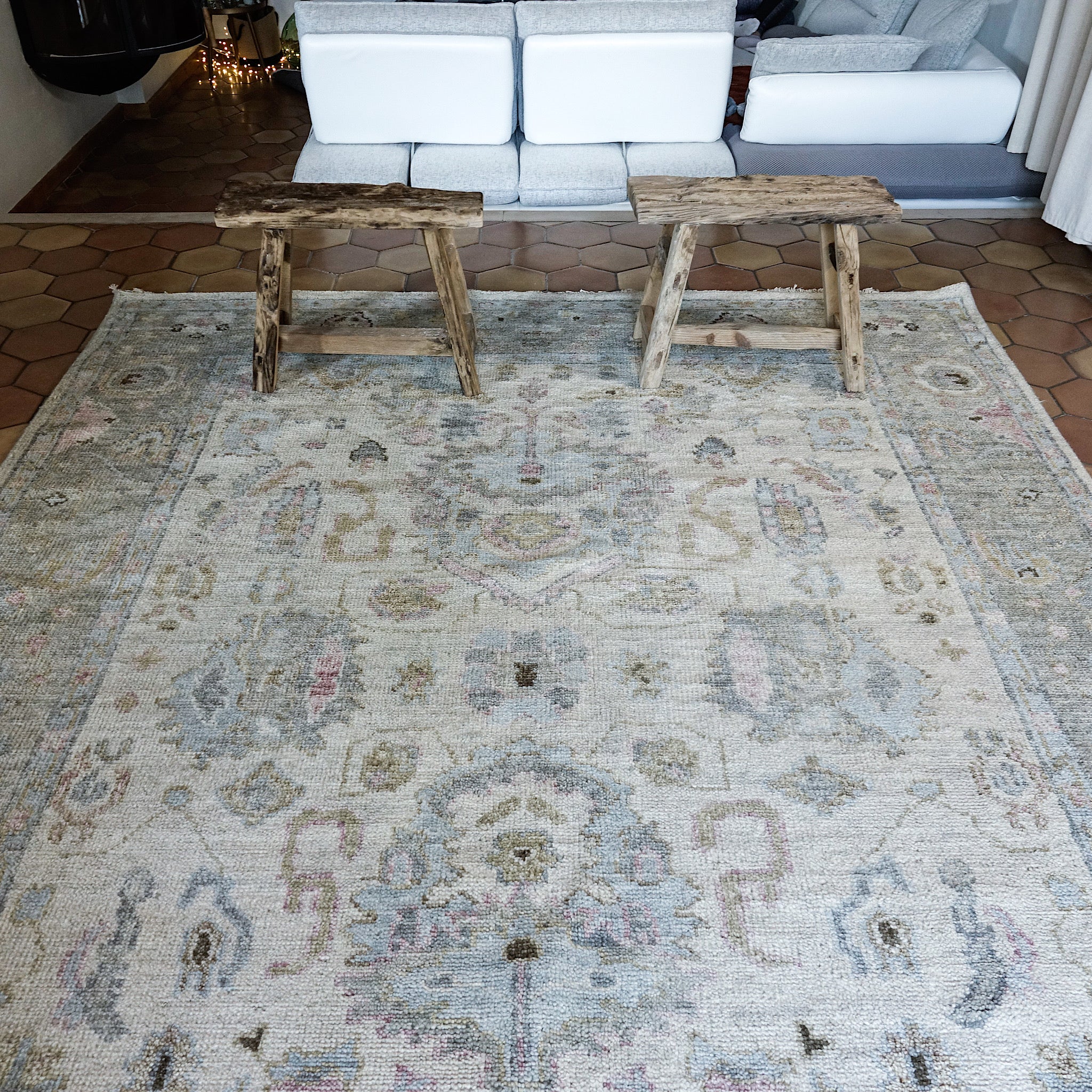Umari - Tapis indien noué main en laine