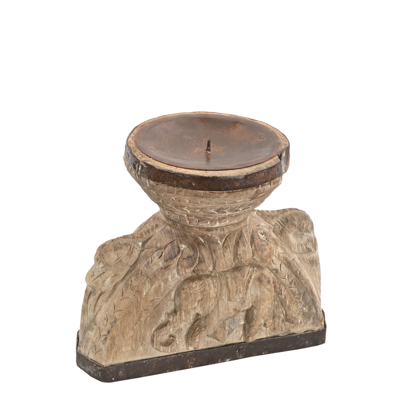 Bijani - Old wooden candle holder n°28