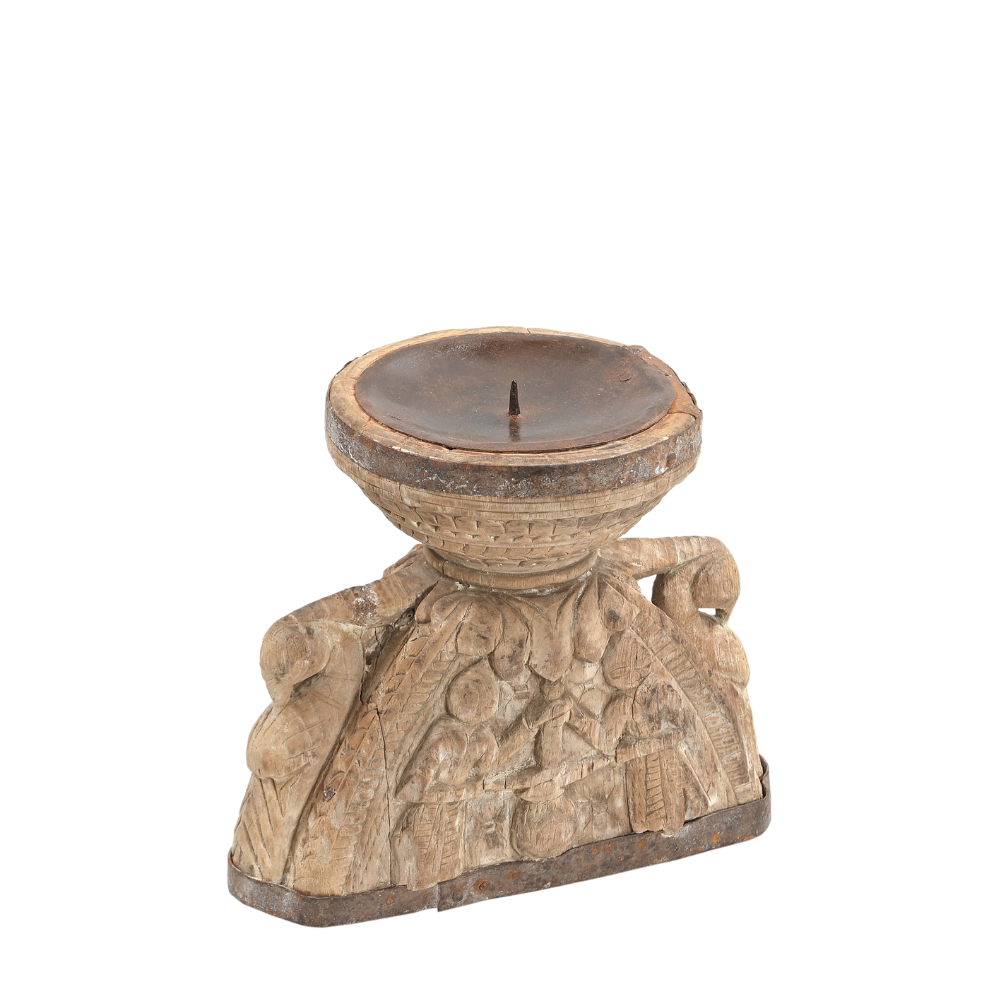 Bijani - Old wooden candle holder n°29