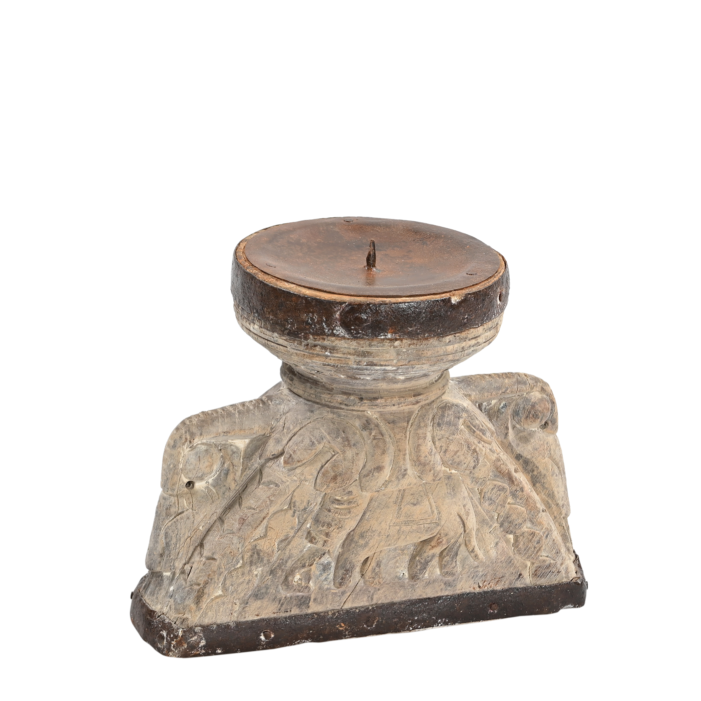 Bijani - Old wooden candle holder n°30