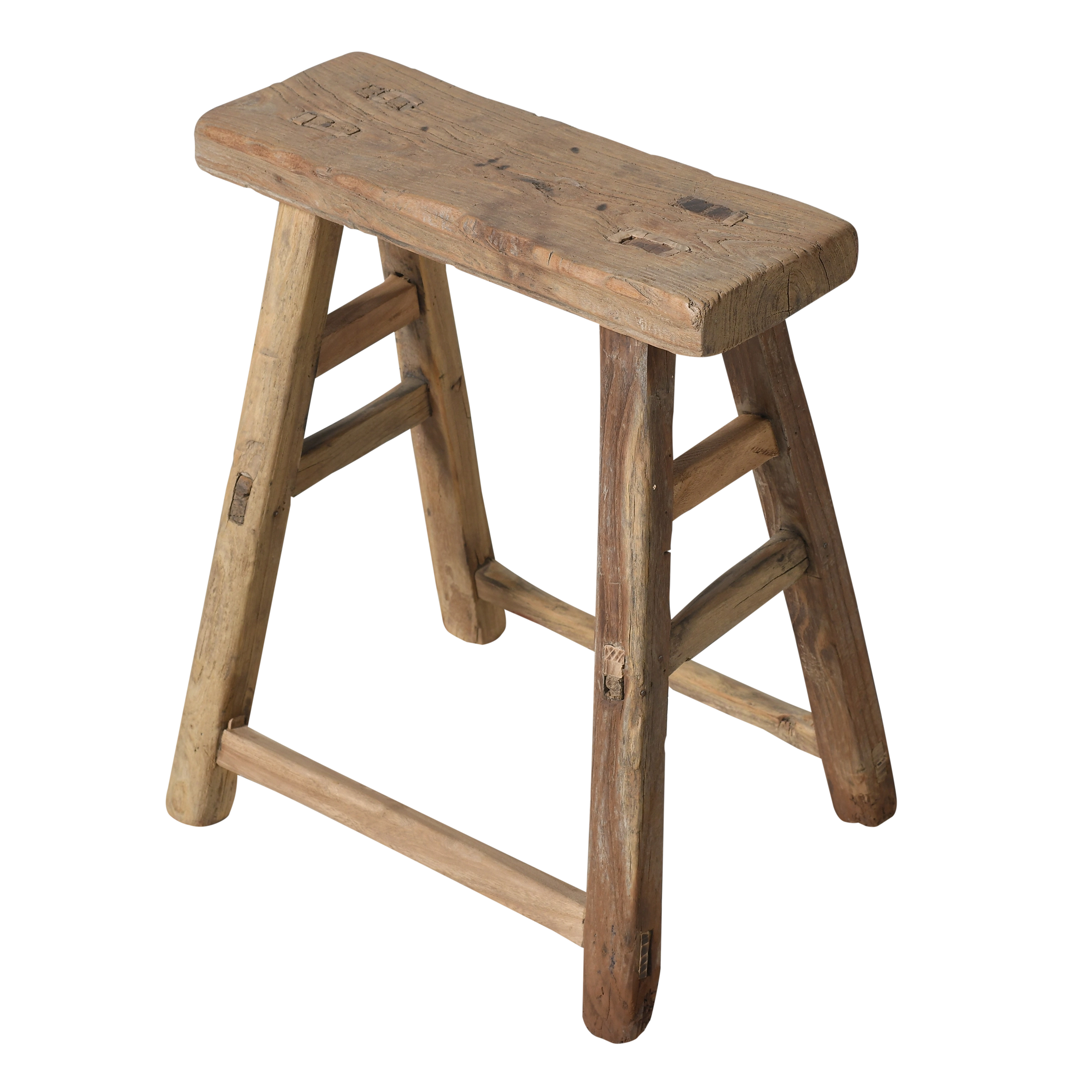 Zin - Tabouret chinois ancien en orme n°26 - vue 2