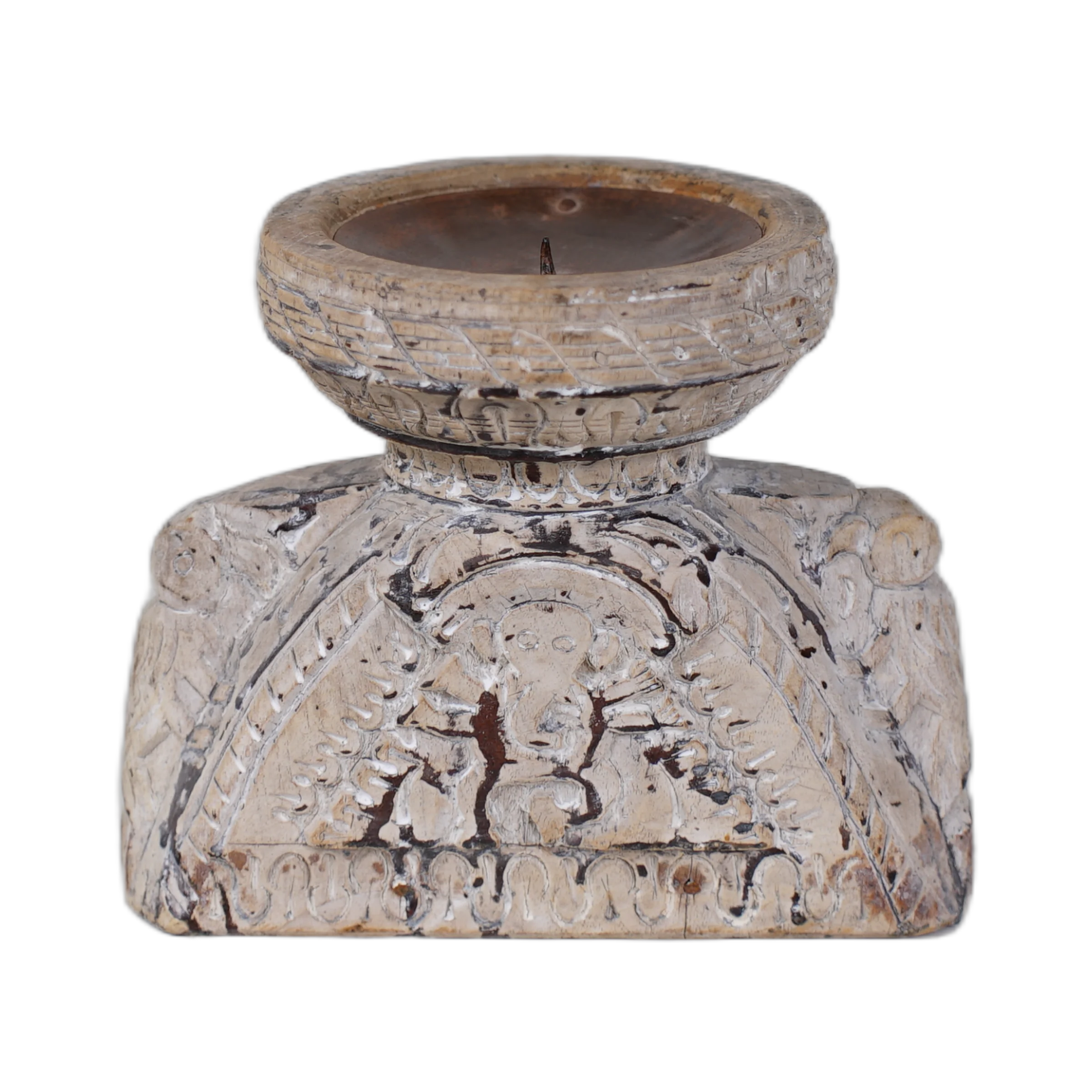 Bijni - Bougeoir en bois ancien n°1 - vue 4