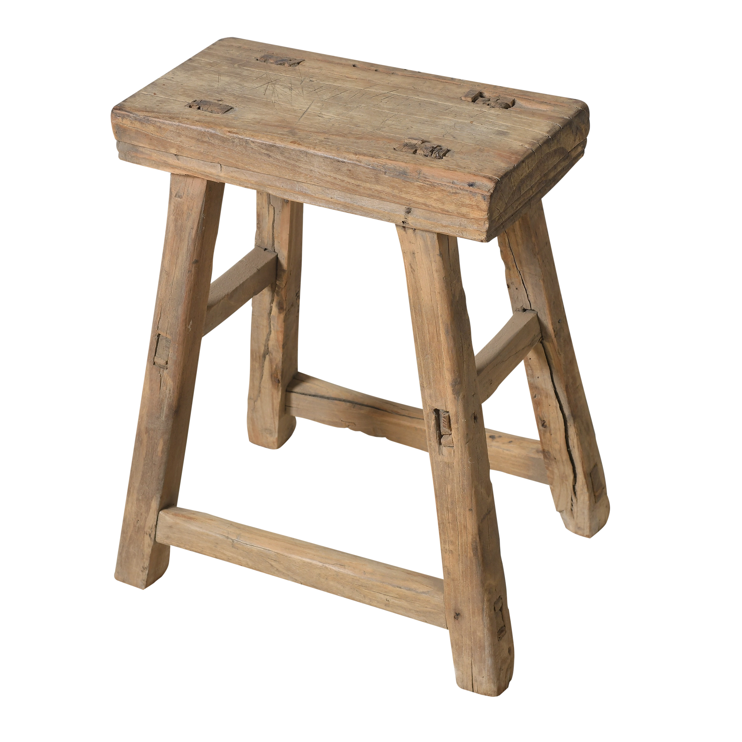 Zao - Tabouret chinois ancien en orme n°29 - vue 2