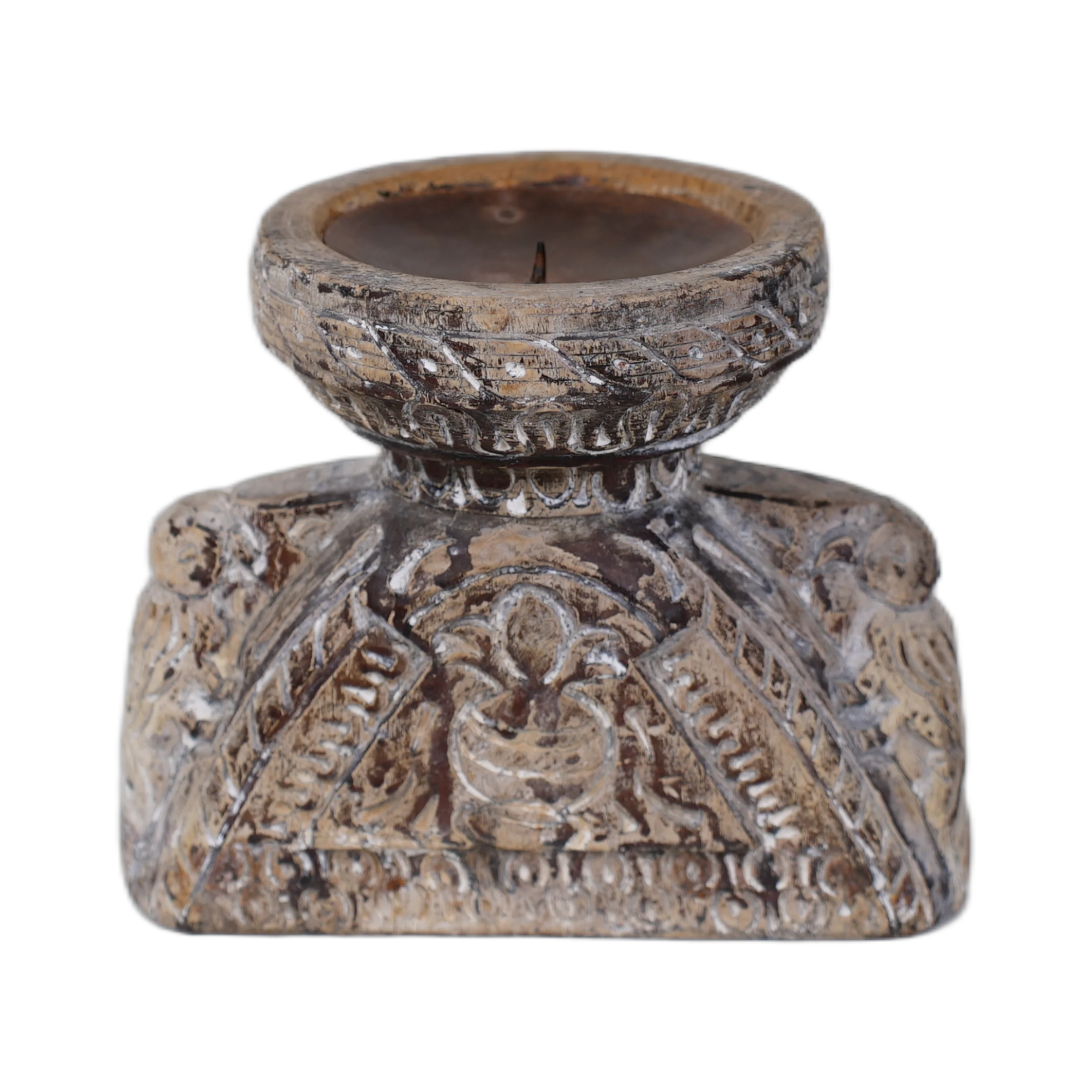 Bijni - Bougeoir en bois ancien n°1