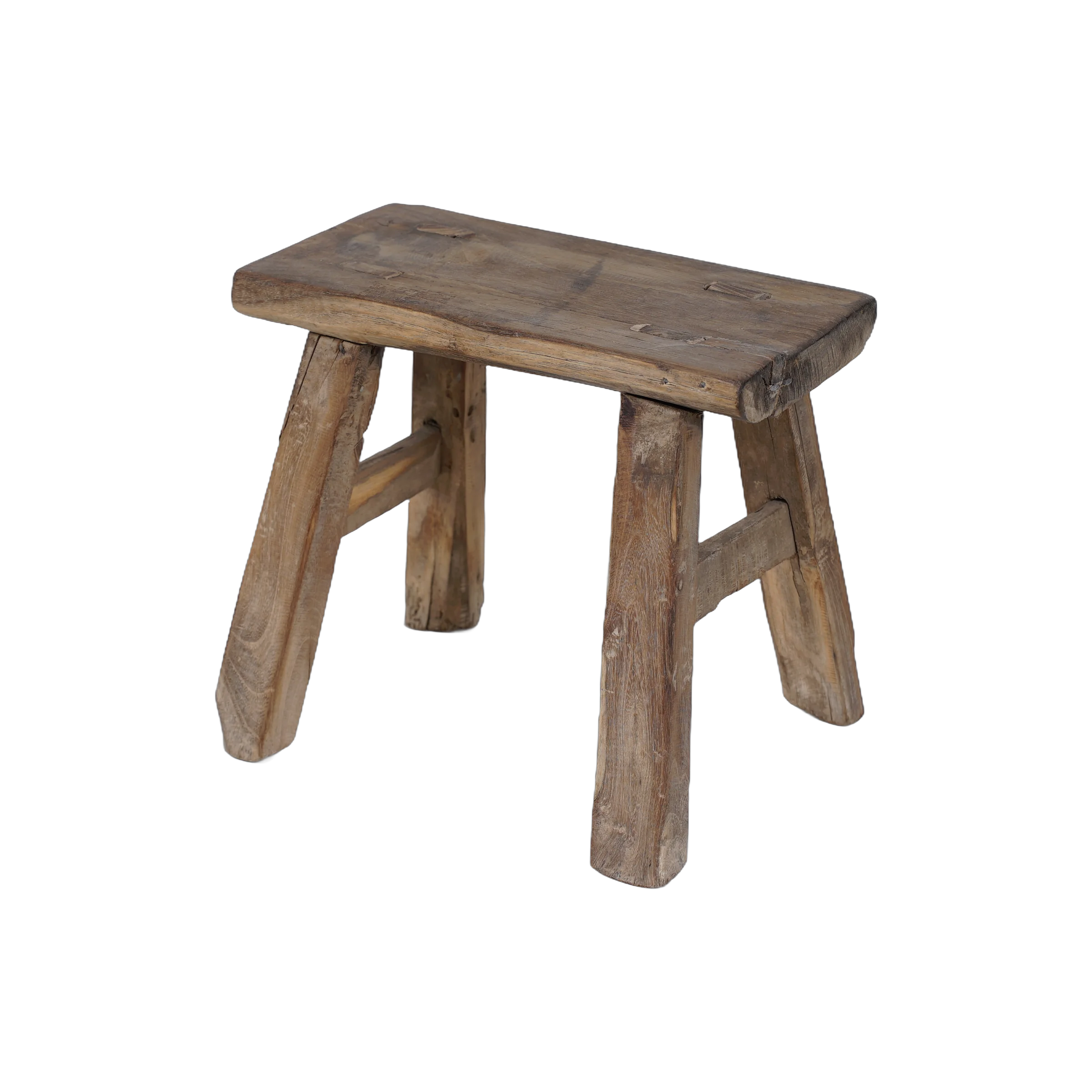 Nuo - Mini tabouret ancien en orme n°1 - vue 4