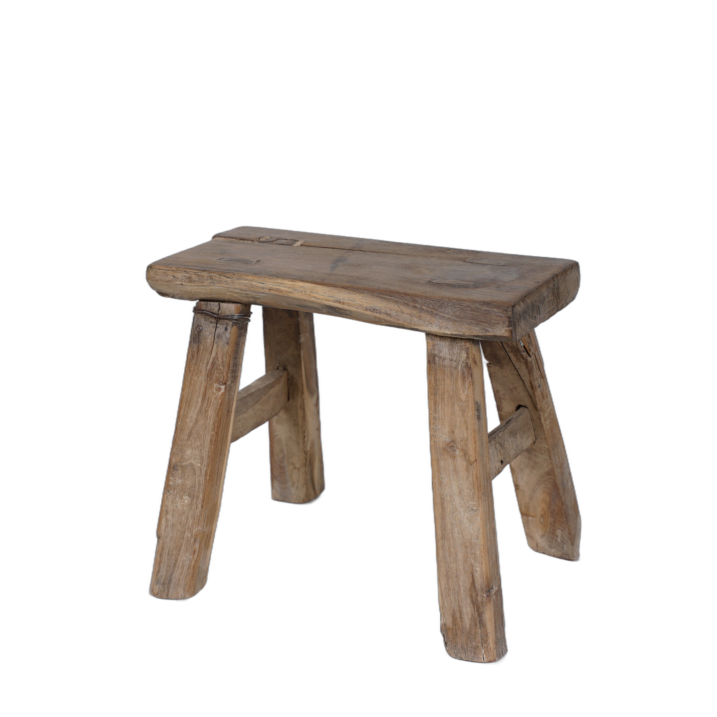 Nuo - Mini tabouret ancien en orme n°1