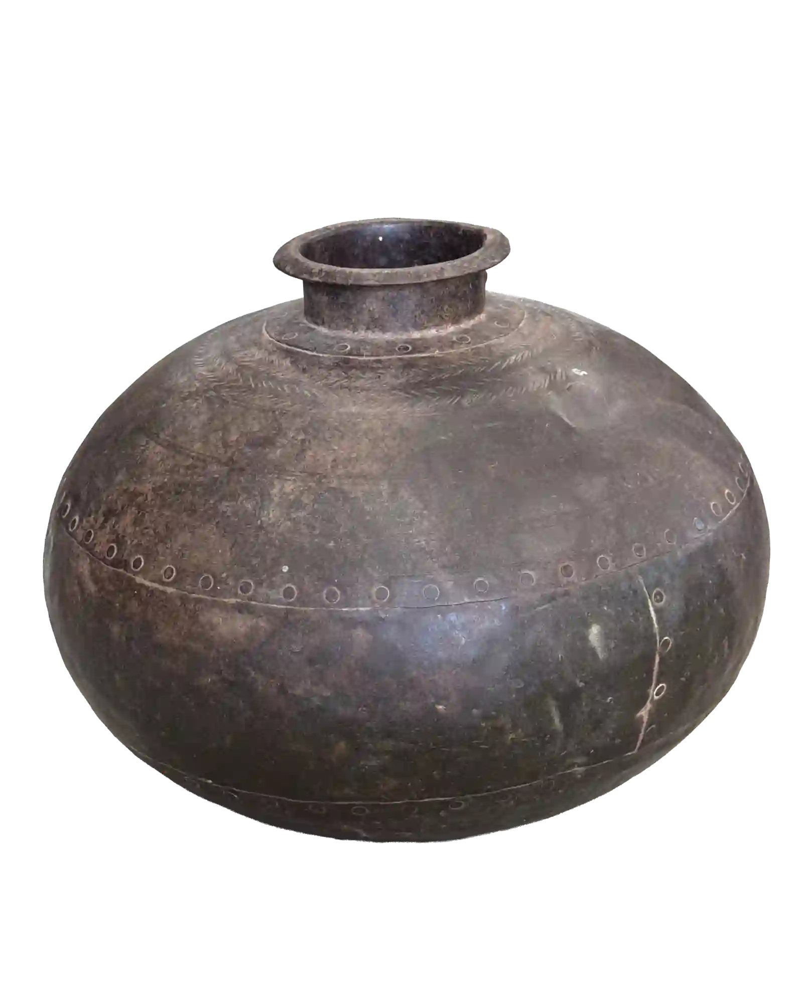 Tumkur - Former Indian iron jar with round bottom n ° 7