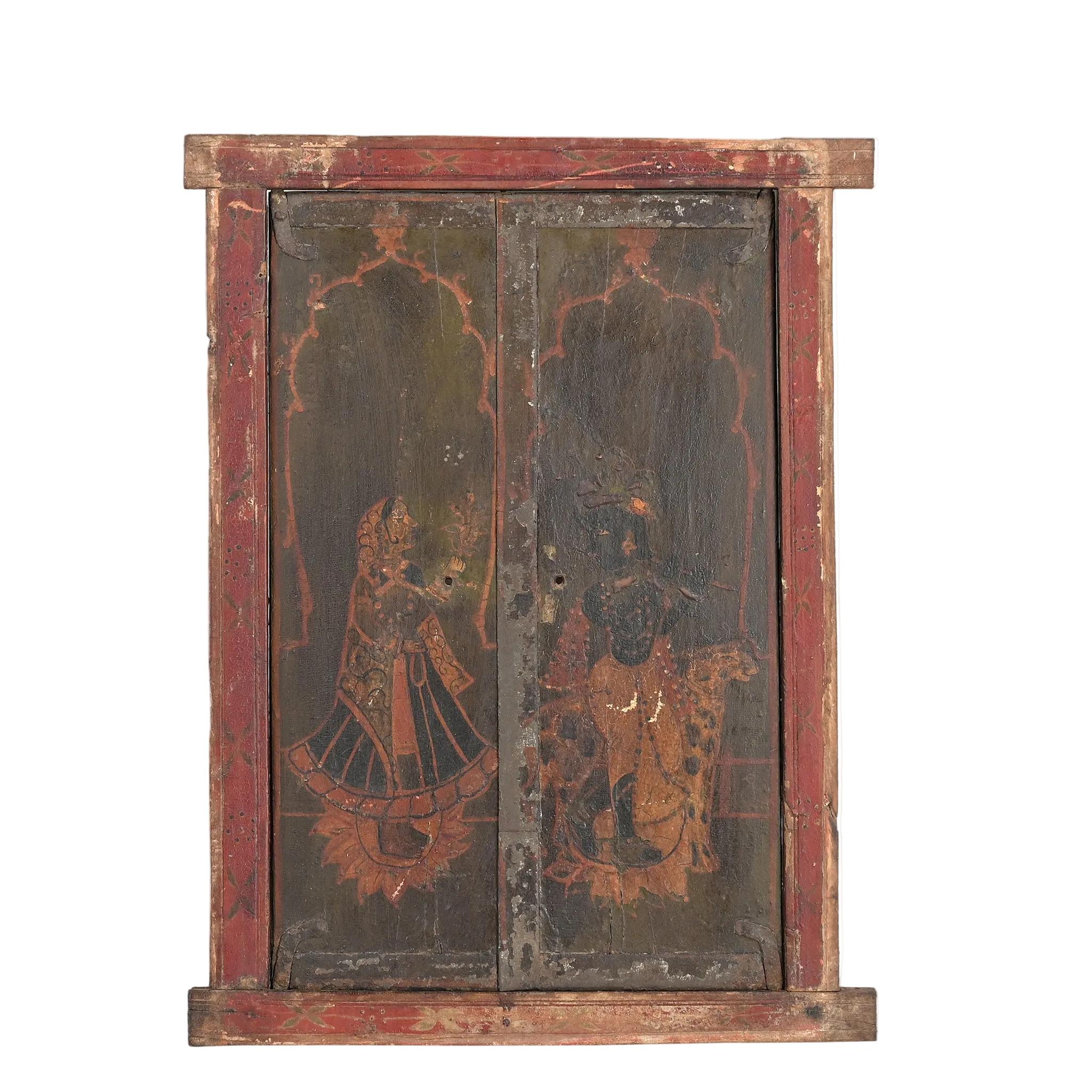 Bikaner - Ancien volet peint de fenêtre indienne n°2
