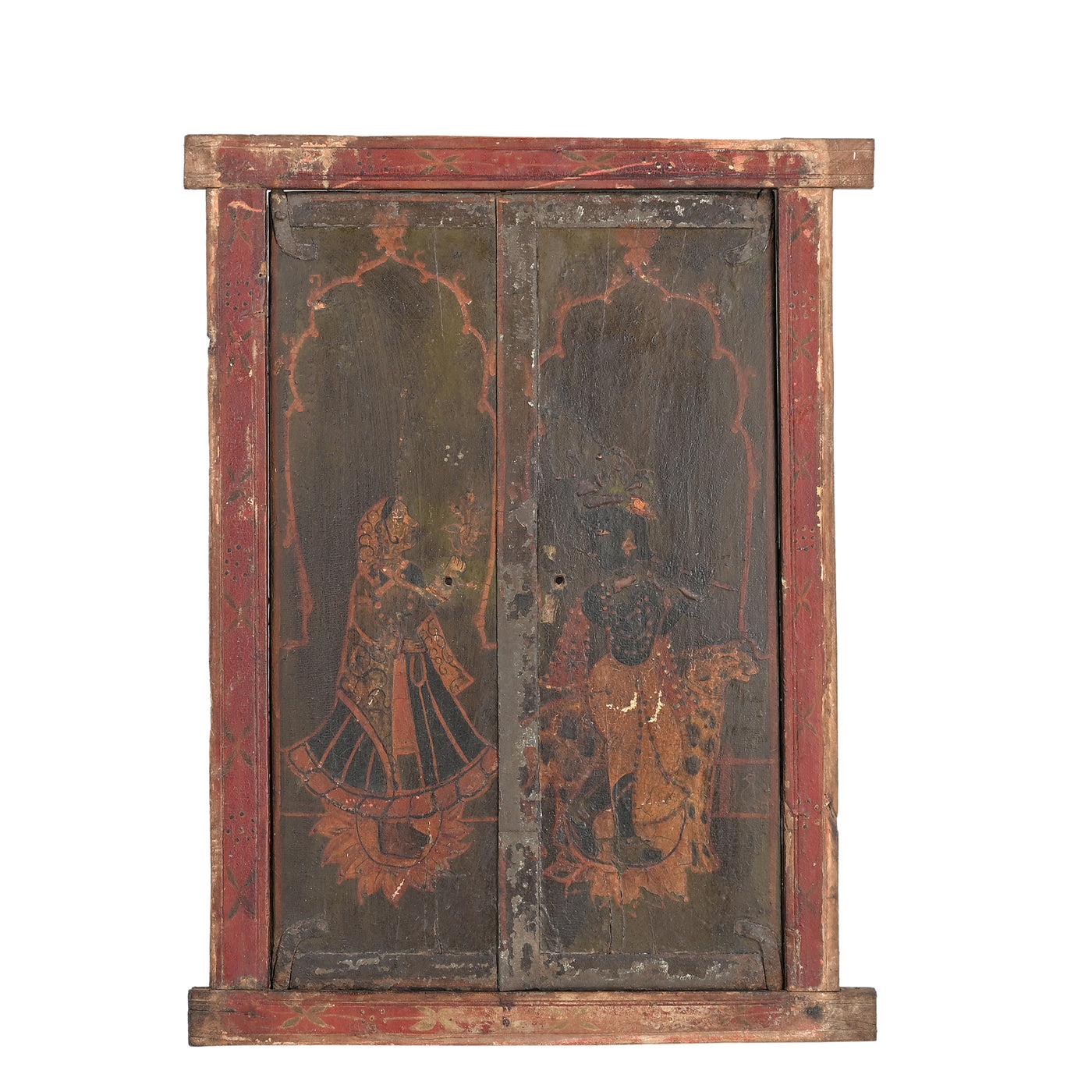 Bikaner - Ancien volet peint de fenêtre indienne n°2