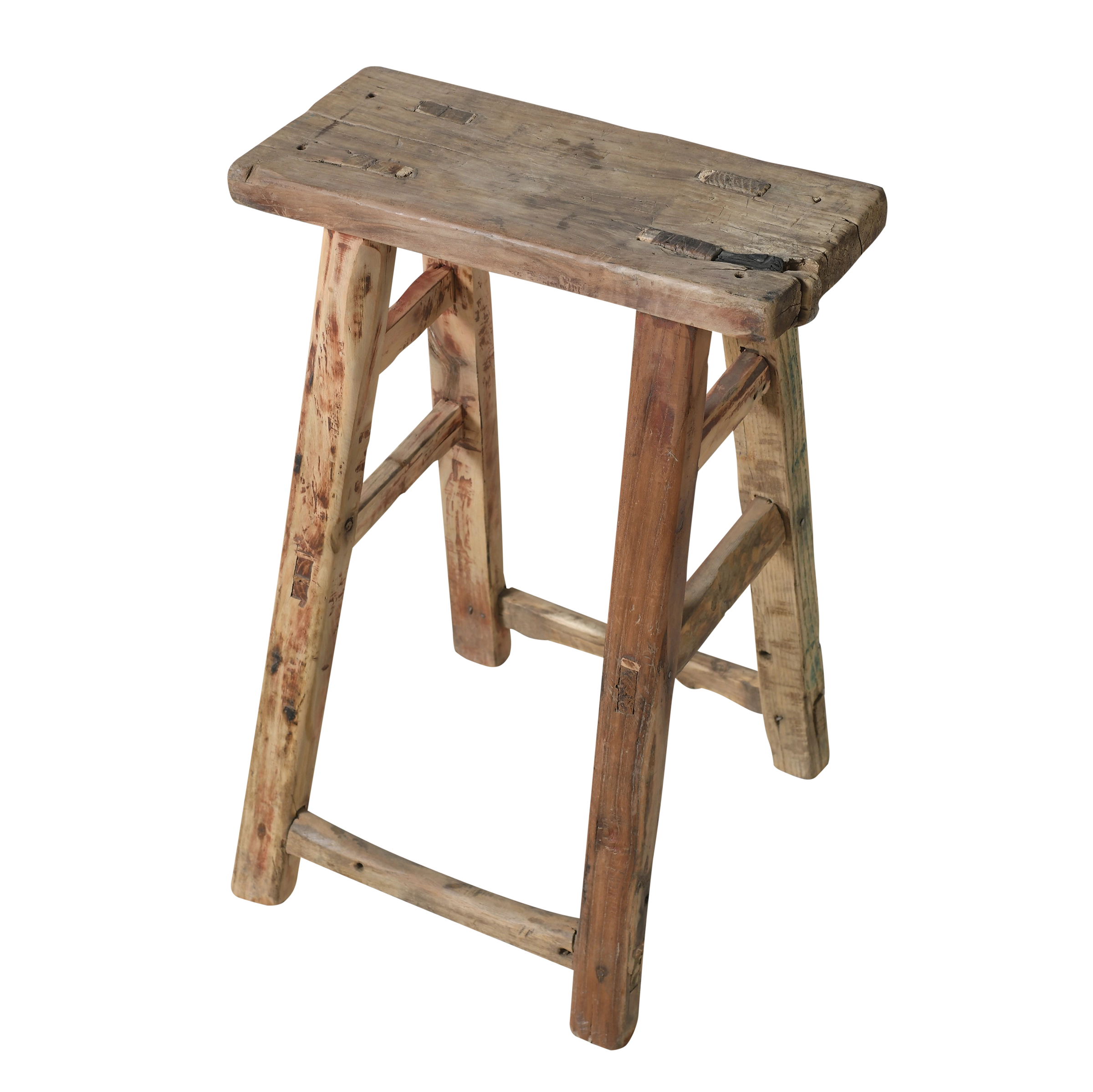 Zao - Tabouret chinois ancien en orme n°20 - vue 2