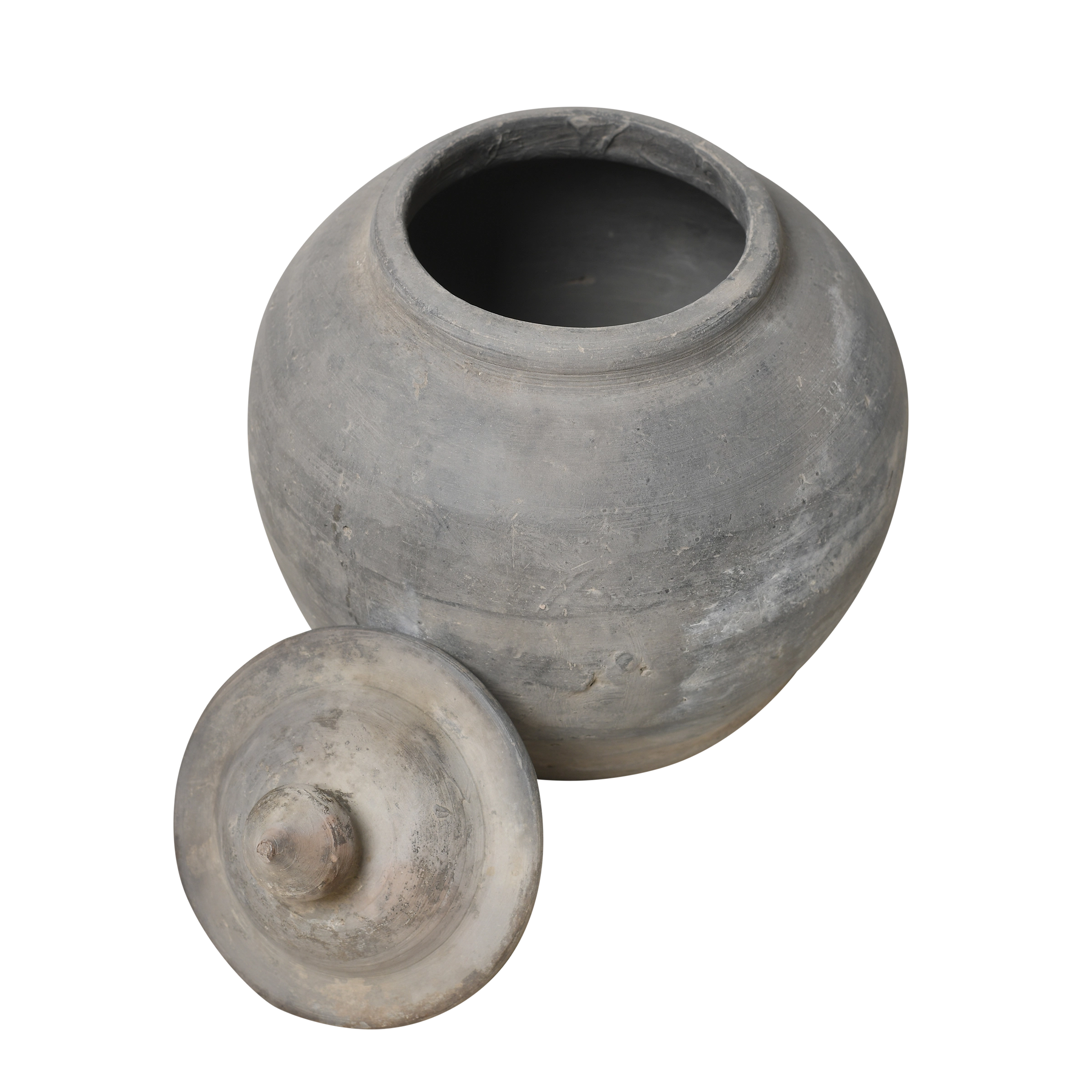 Yuxi - Pot utilitaire chinois gris à couvercle n°14 - vue 2