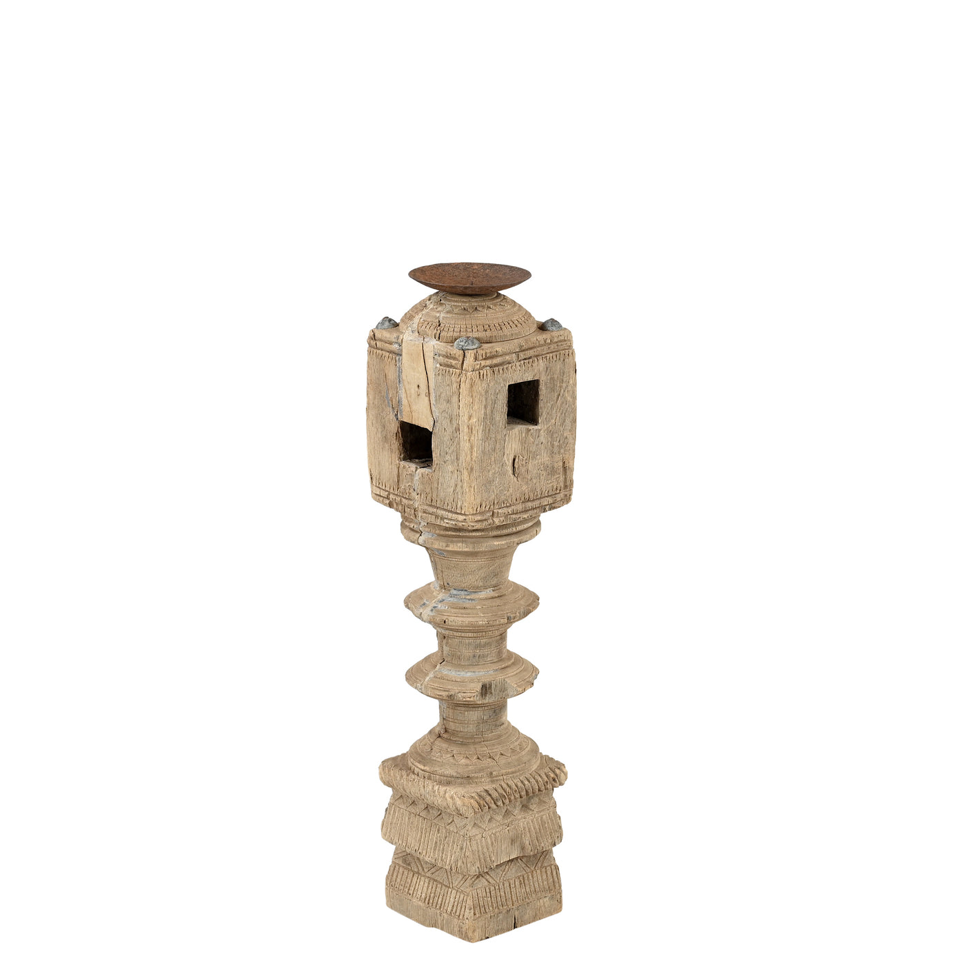 Raas - Bougeoir en bois clair sculpté n°10