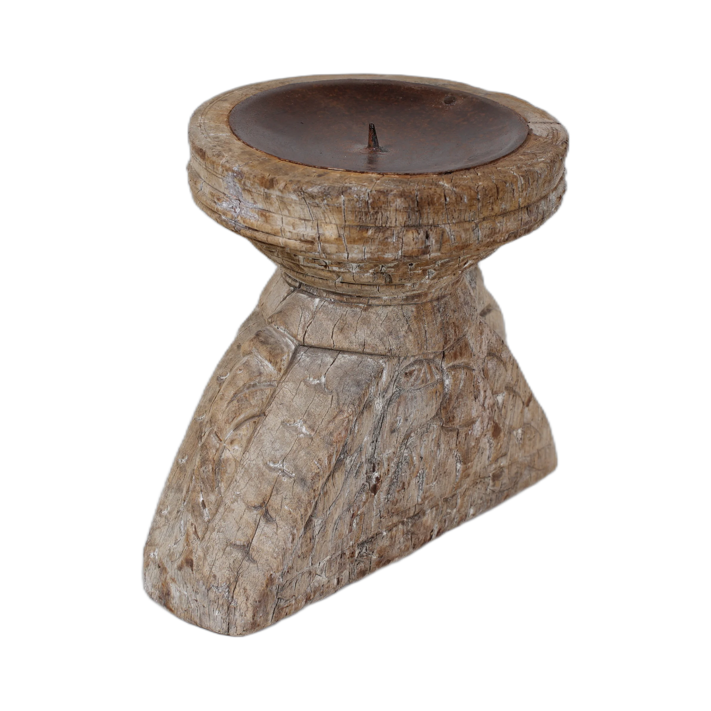 Bijni - Bougeoir en bois ancien n°3 - vue 3