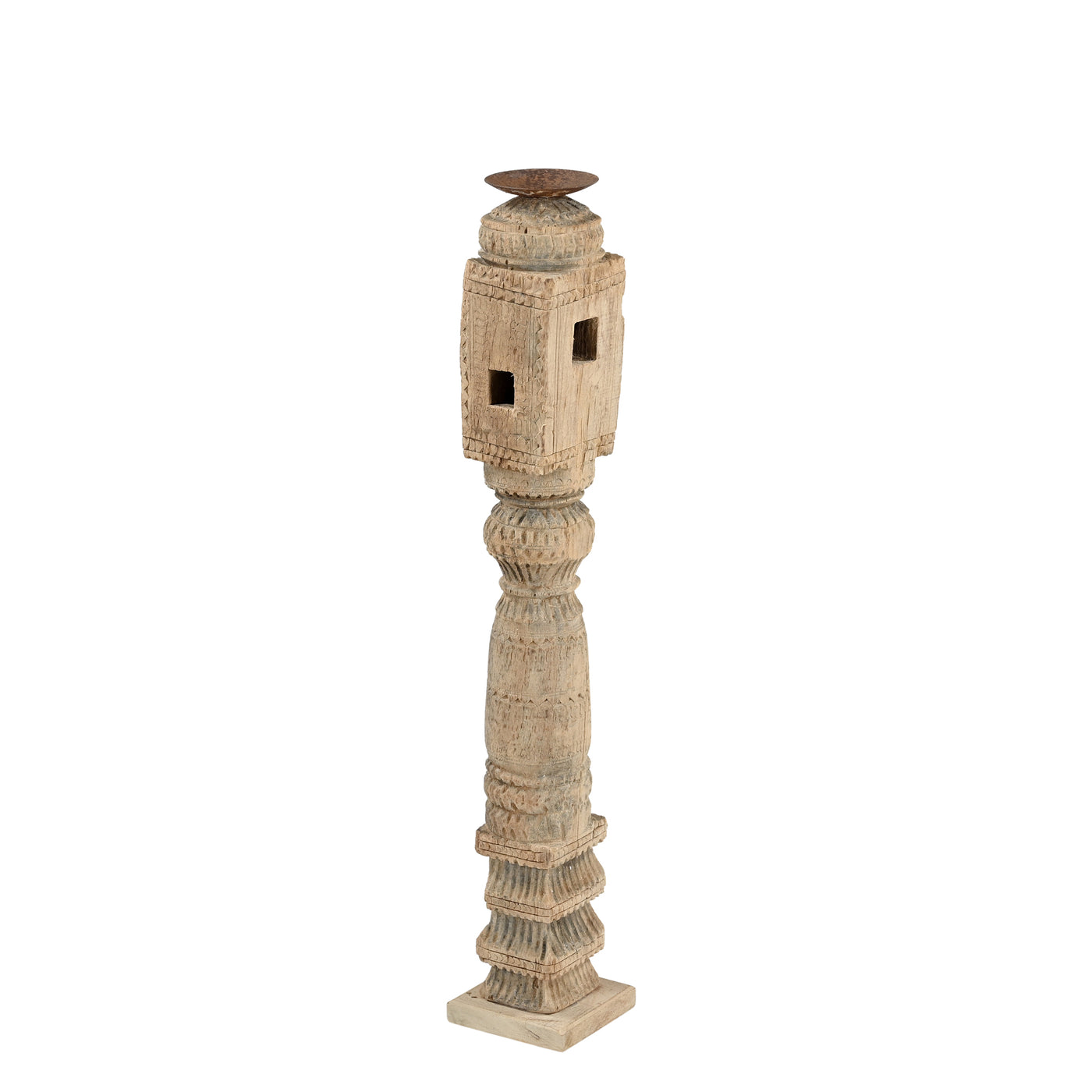 Raas - Bougeoir en bois clair sculpté n°15