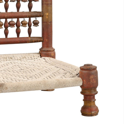 Pidha - Traditional Wooden Chair Turned and Rope N ° 3