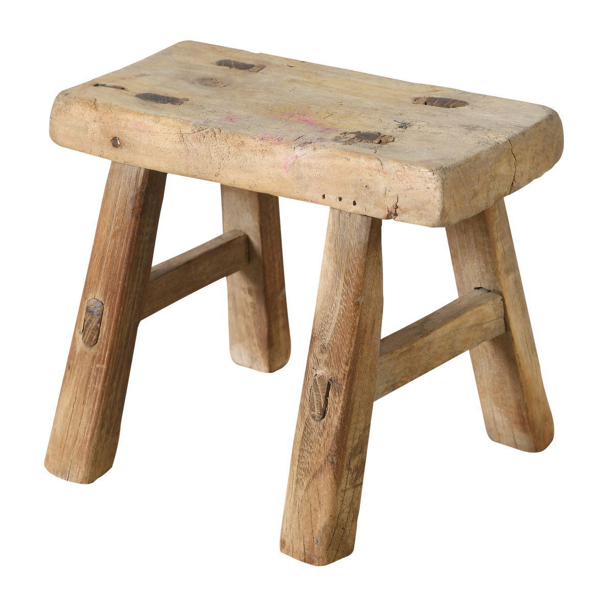 Nuo - Mini tabouret ancien en orme n°45 - vue 2