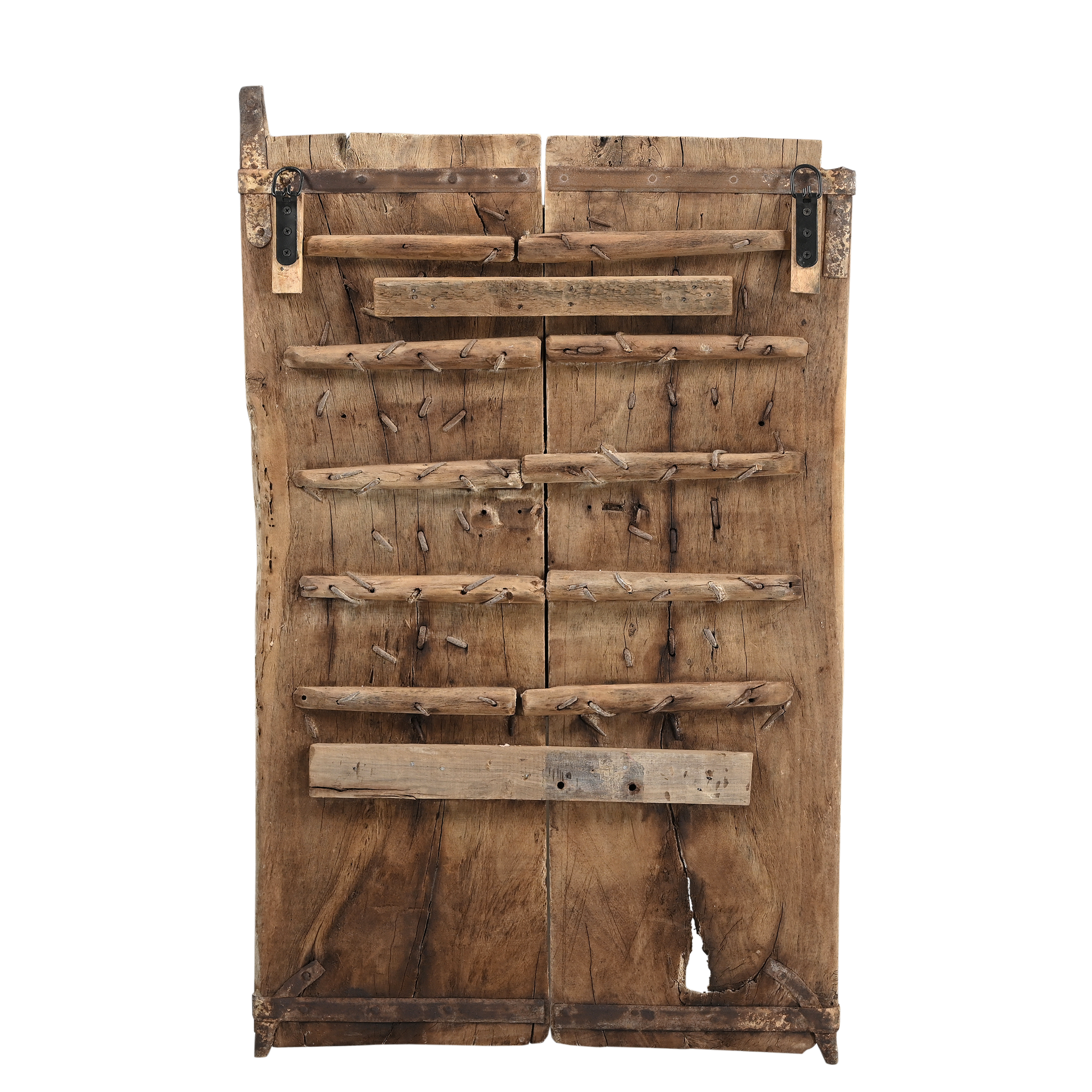 Adoni - Ancienne fenêtre en teck et laiton n°2