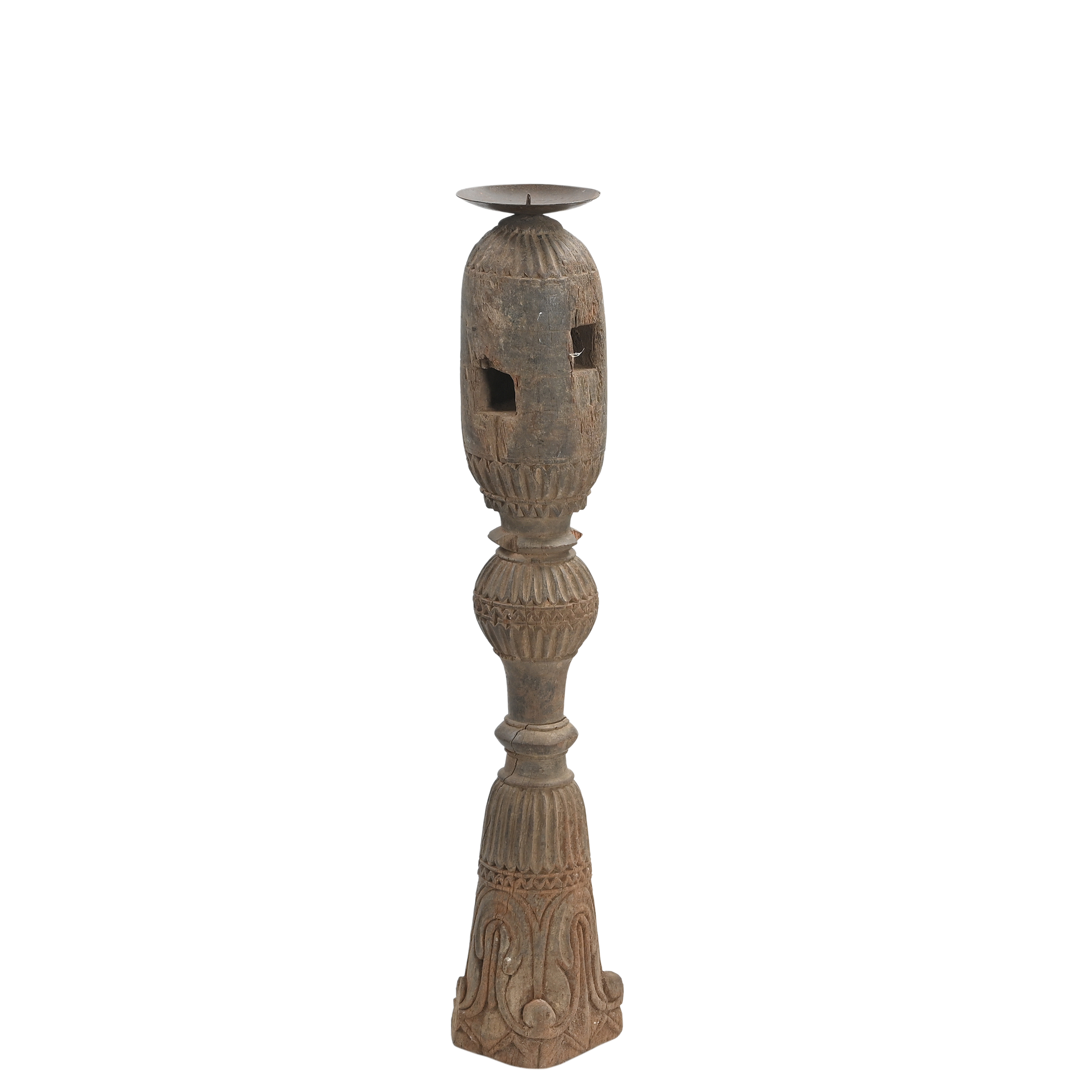 Rajvansh - Bougeoir ancien en bois n°18