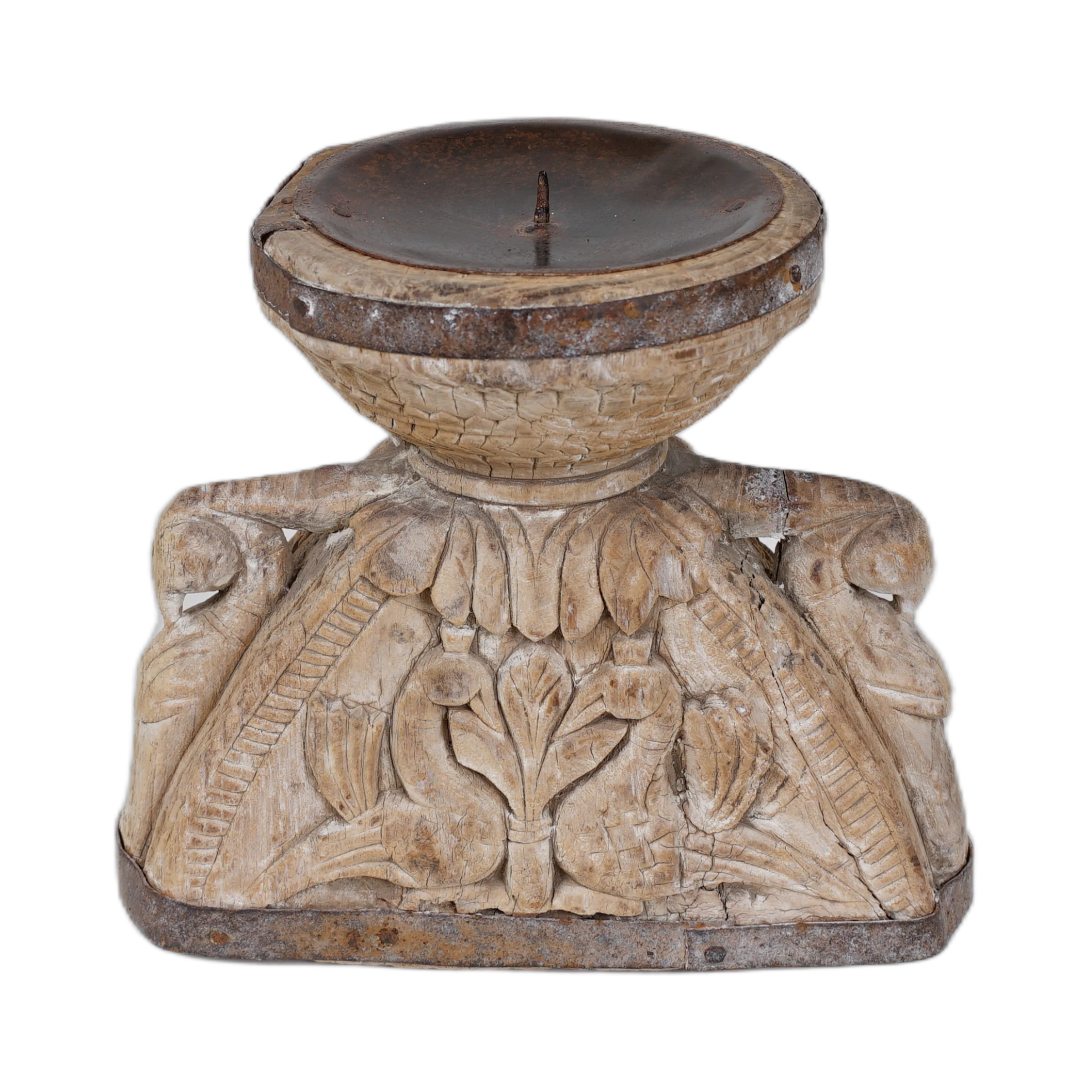 Bijni - Bougeoir en bois ancien n°2