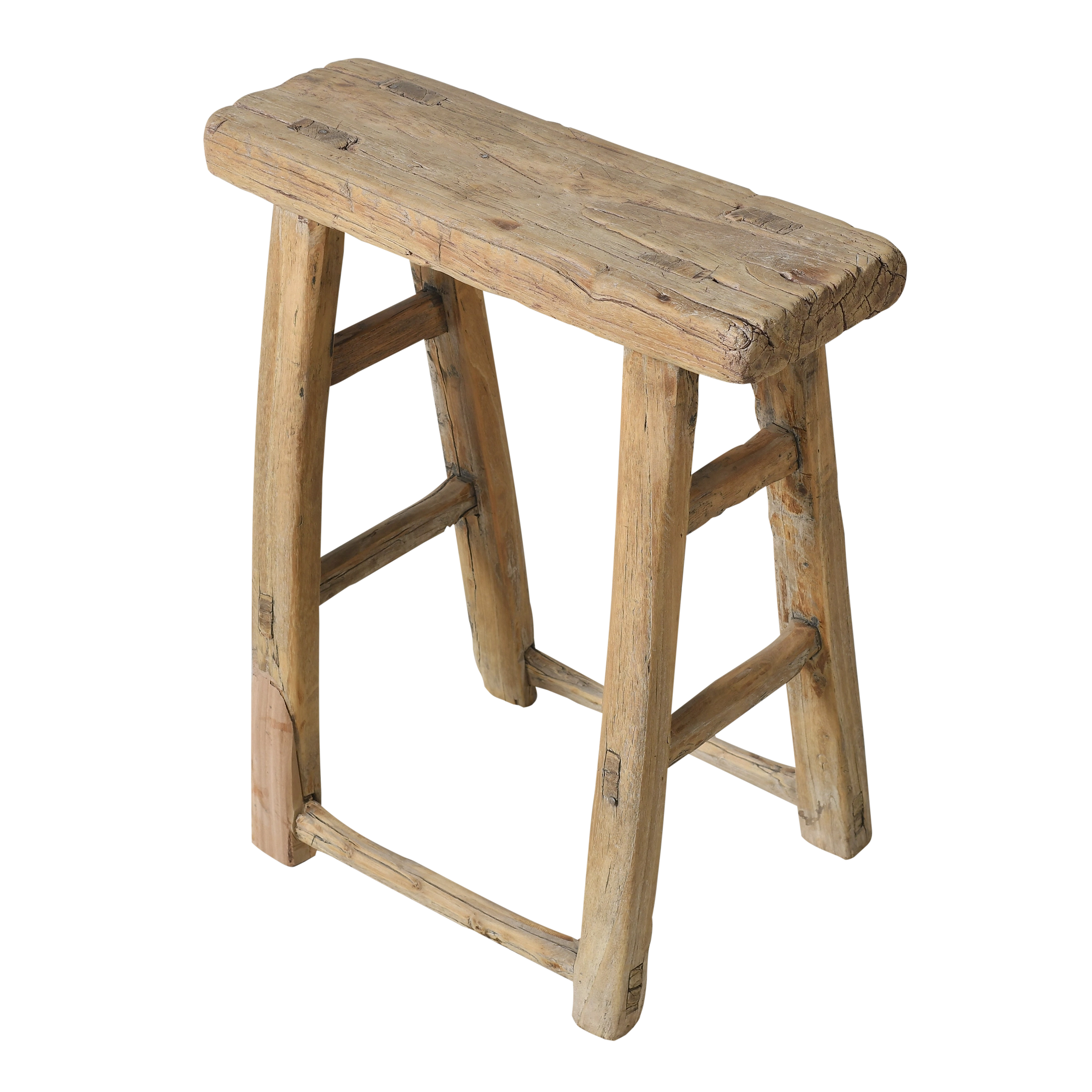 Zin - Tabouret chinois ancien en orme n°24 - vue 2