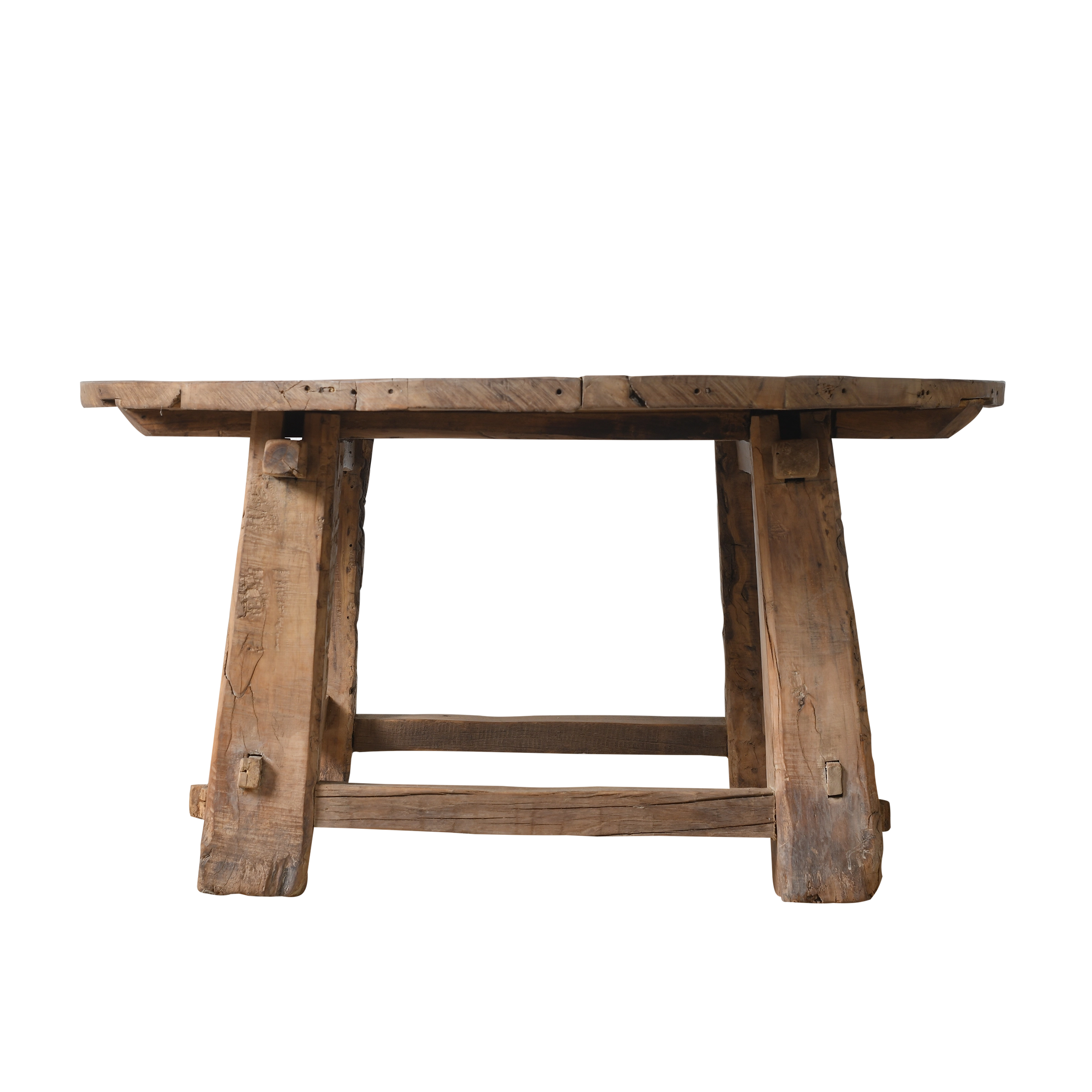 Xianping - Table basse ronde ancienne en orme massif n°3 - vue 2