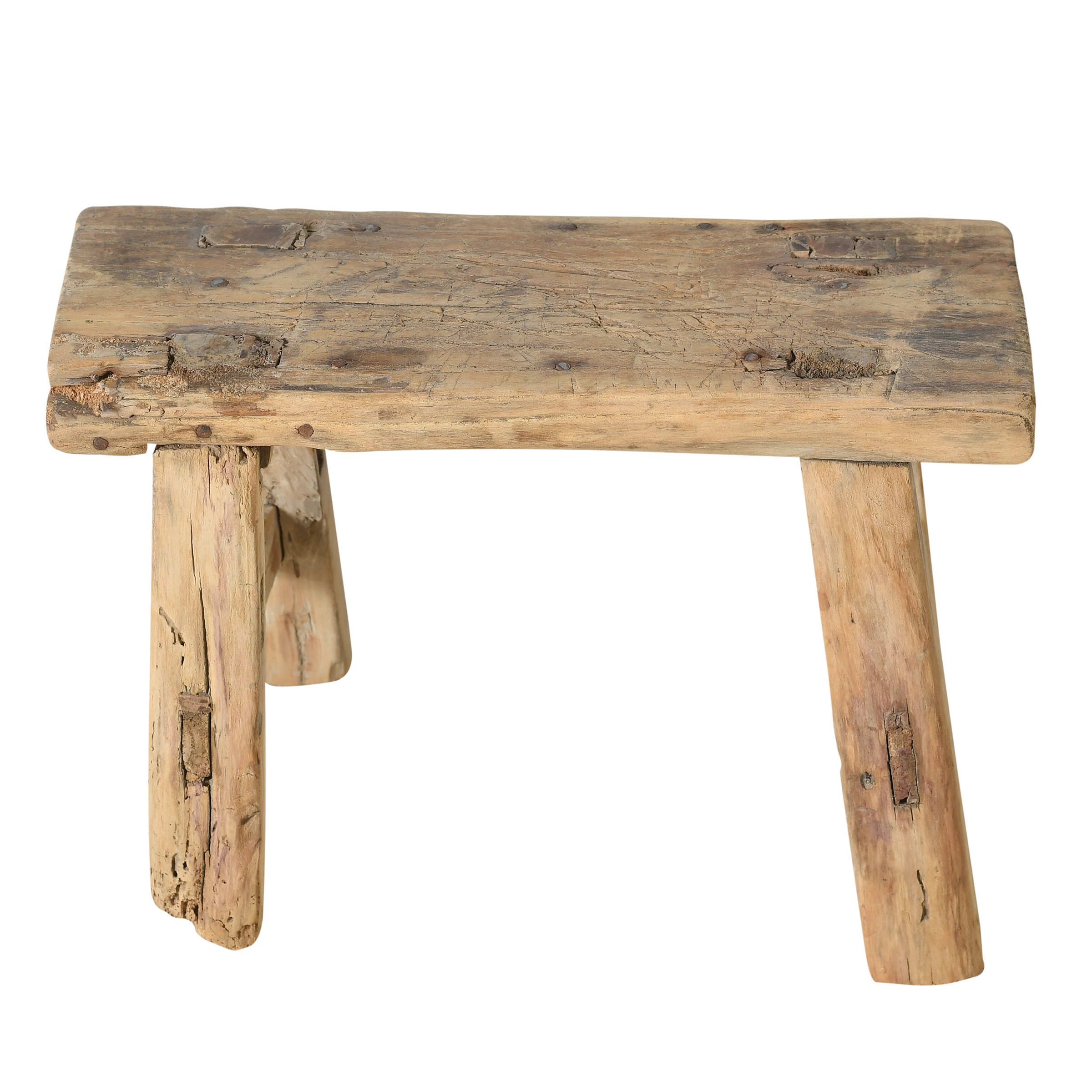 Nuo - Mini tabouret ancien en orme n°51