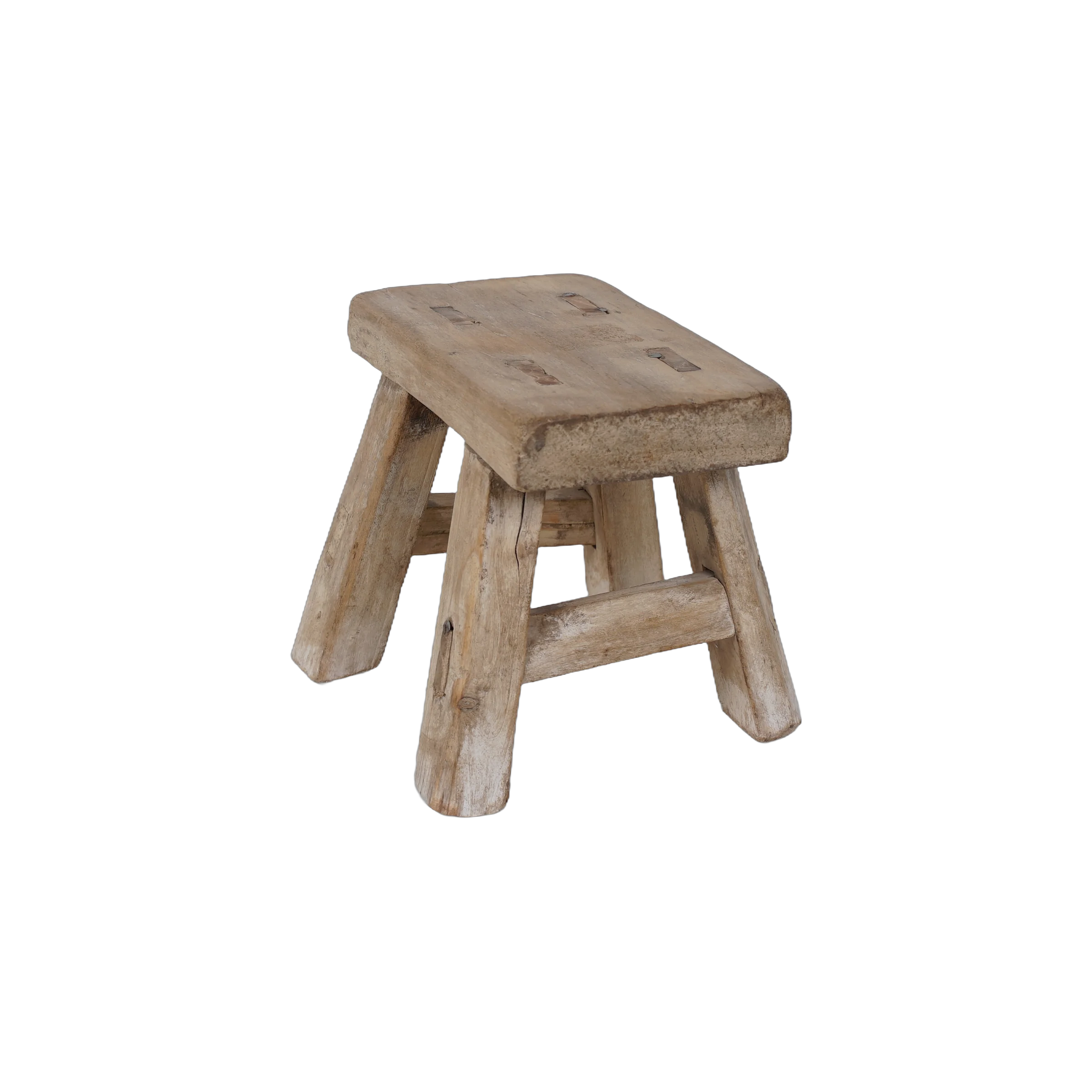 Nuo - Mini tabouret ancien en orme n°3 - vue 4