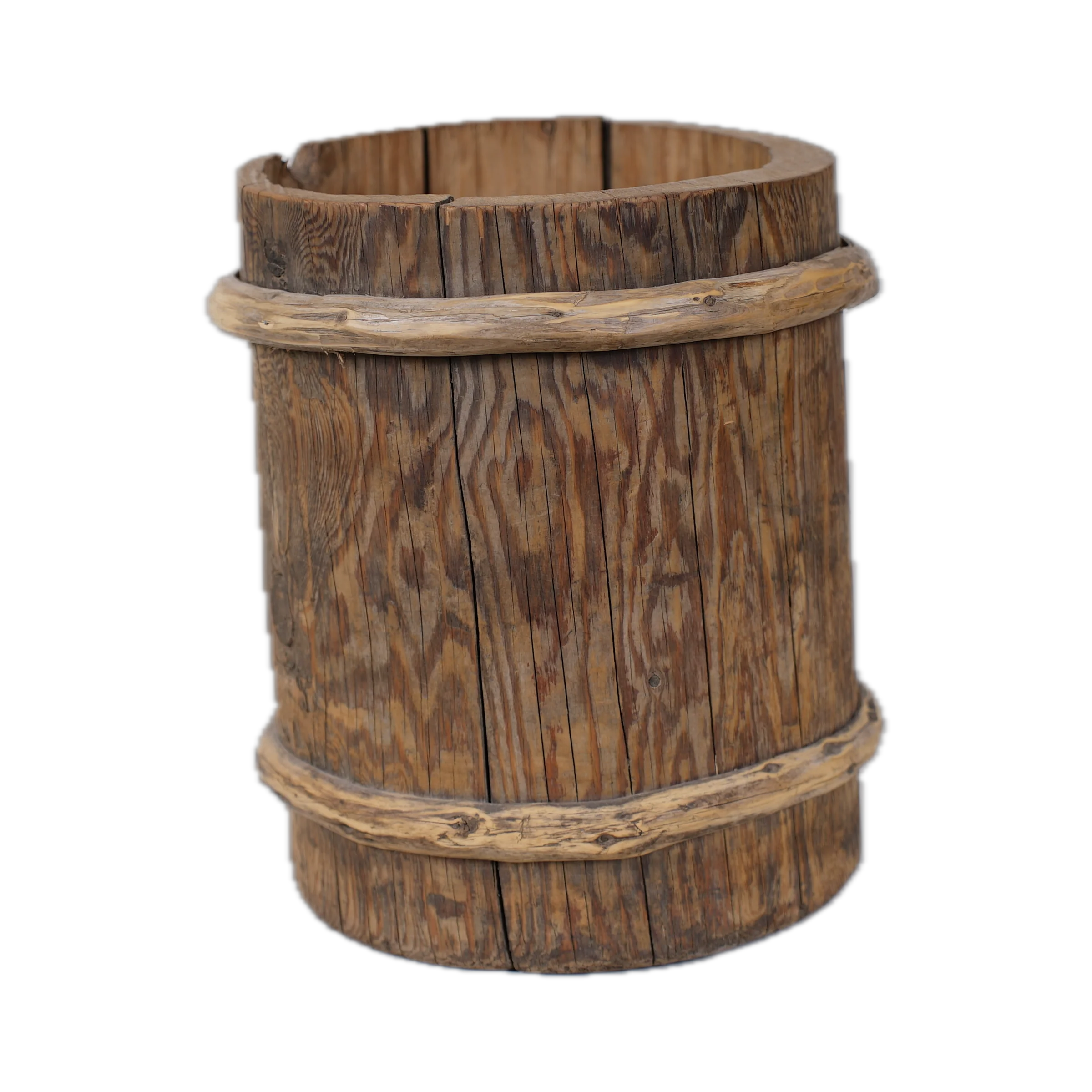 Shilou - Seau ancien en saule et pin n°4 - vue 3