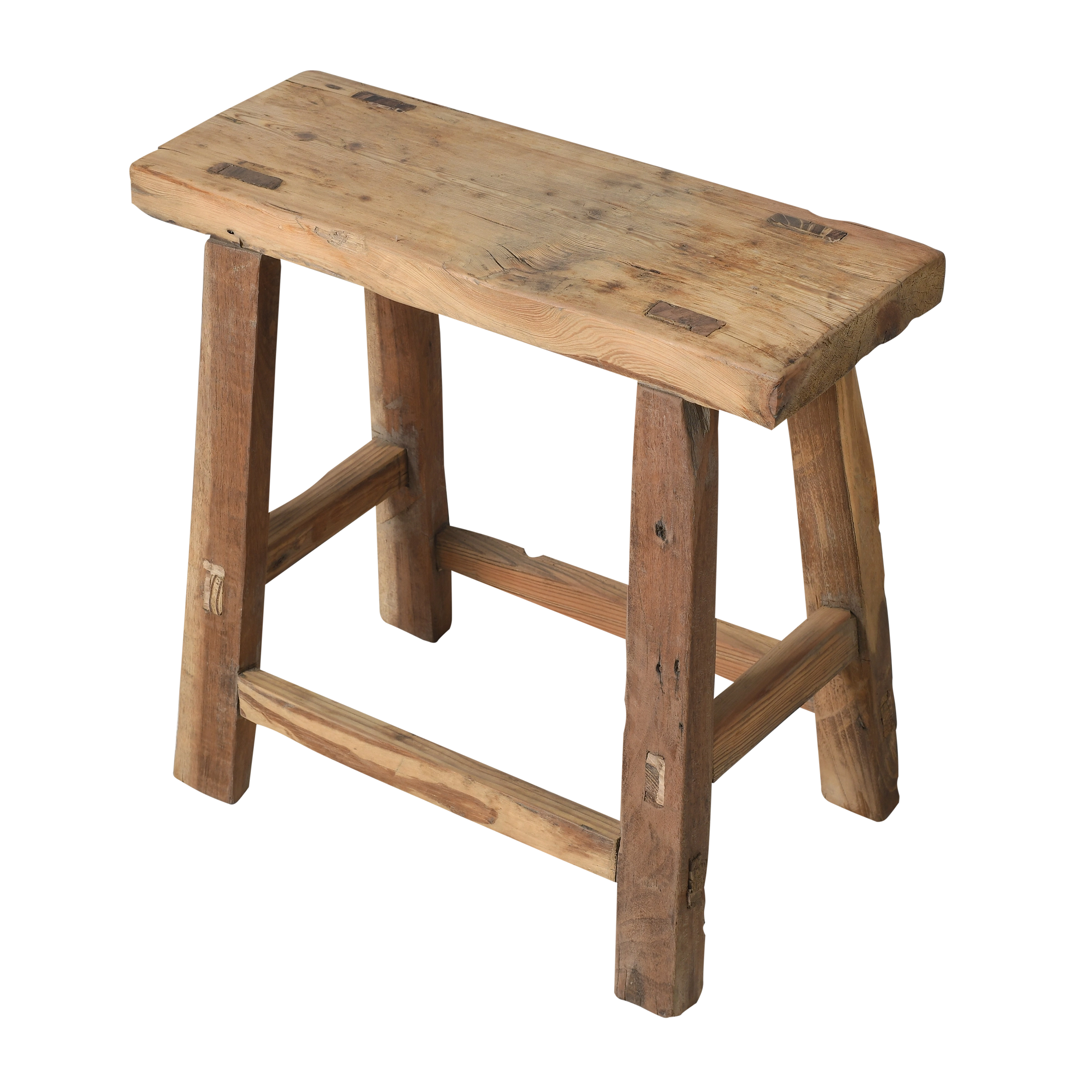 Zin - Tabouret chinois ancien en orme n°12 - vue 2