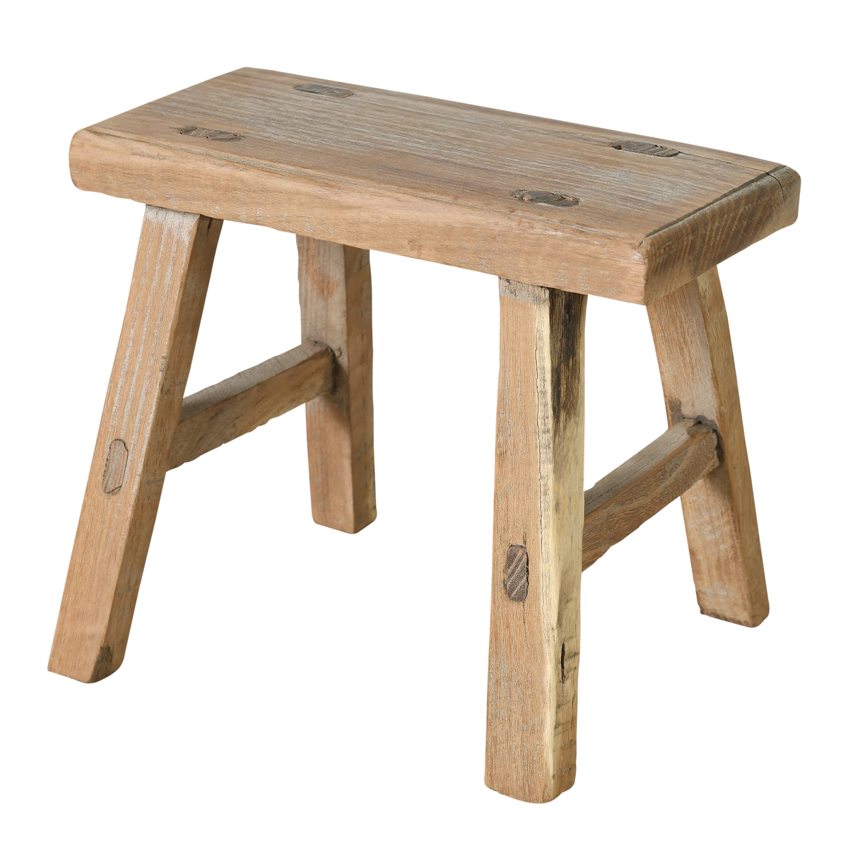 Nuo - Mini tabouret ancien en orme n°66 - vue 2