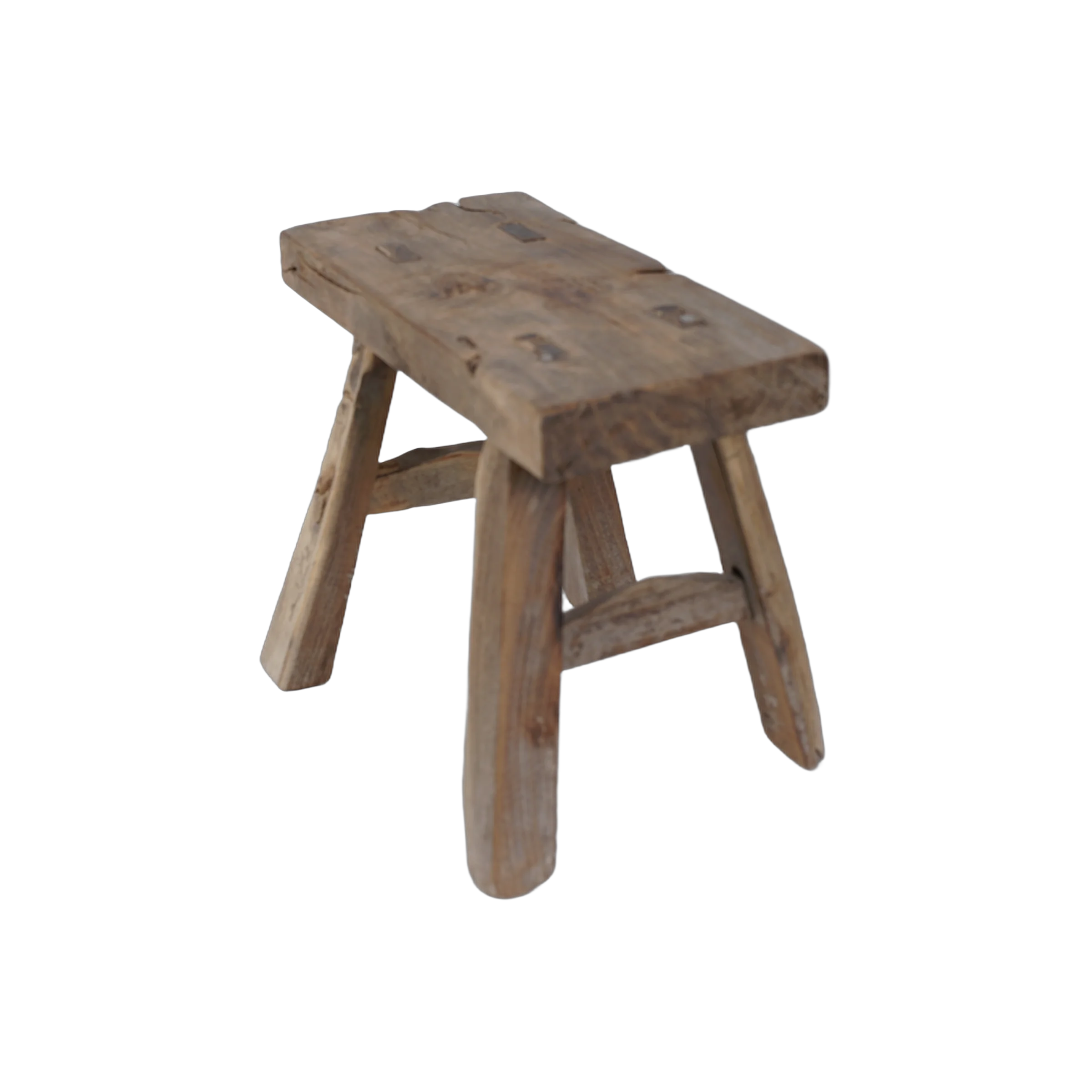Nuo - Mini tabouret ancien en orme n°2 - vue 4