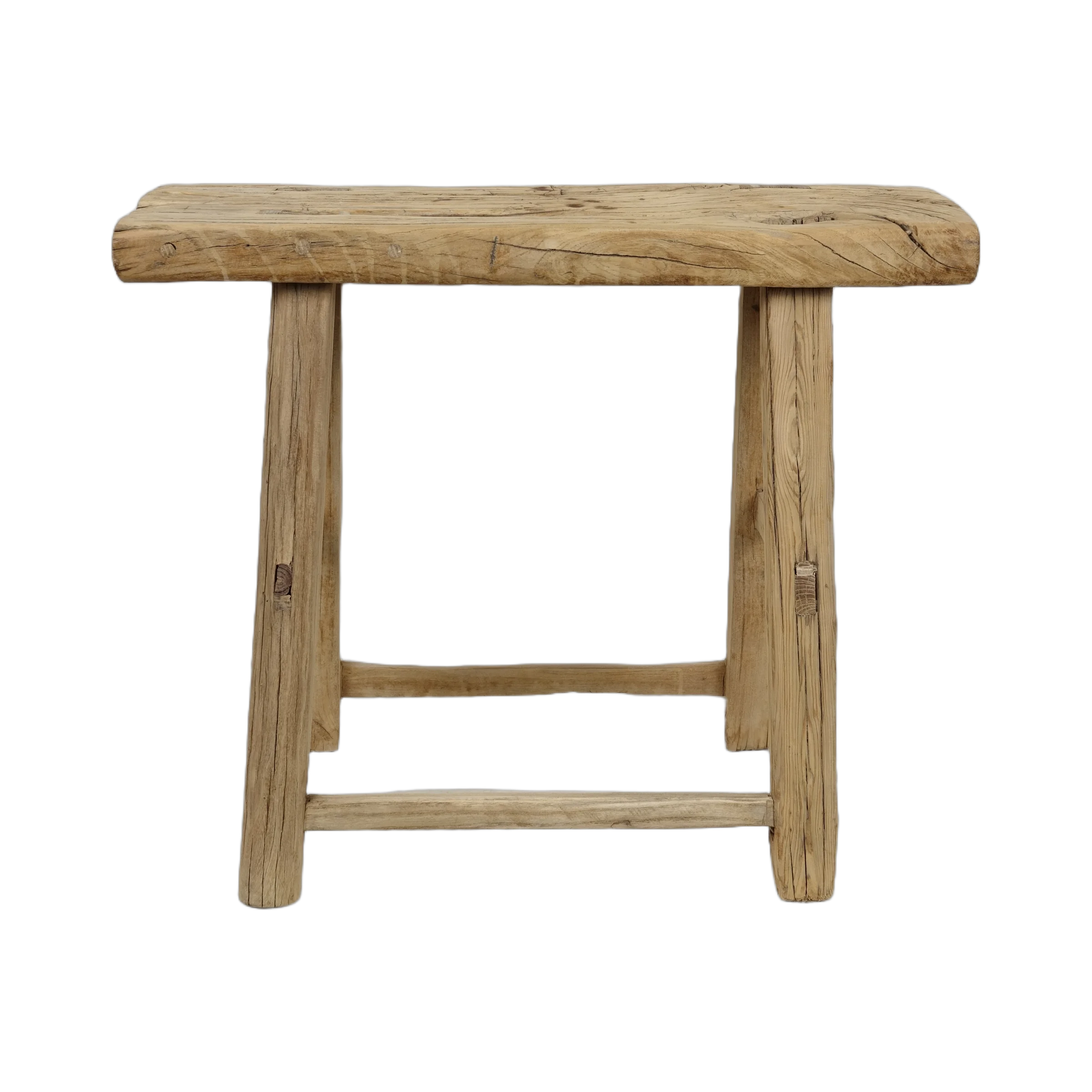 Zao - Tabouret rectangulaire en orme ancien n°13