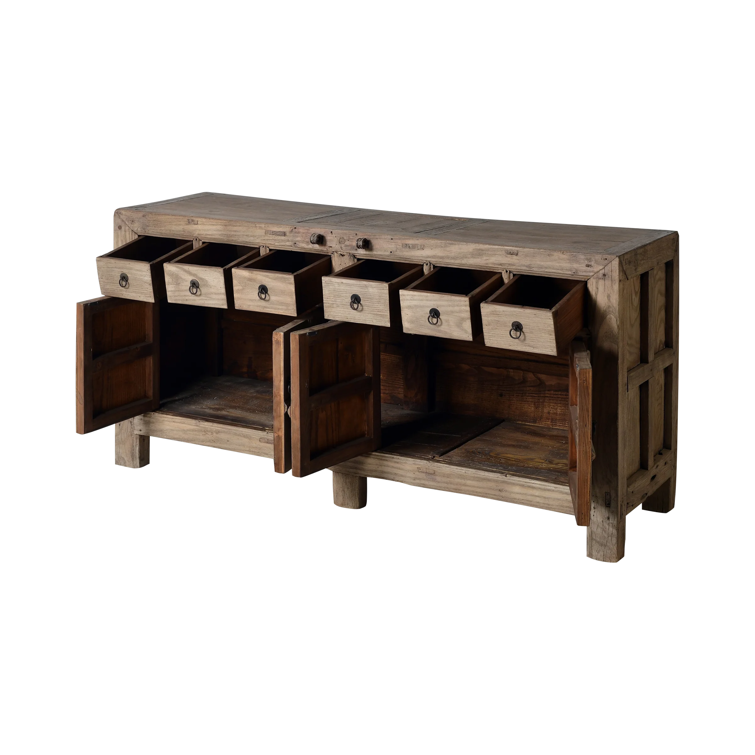 Qingdao - Buffet chinois ancien en orme massif n°5