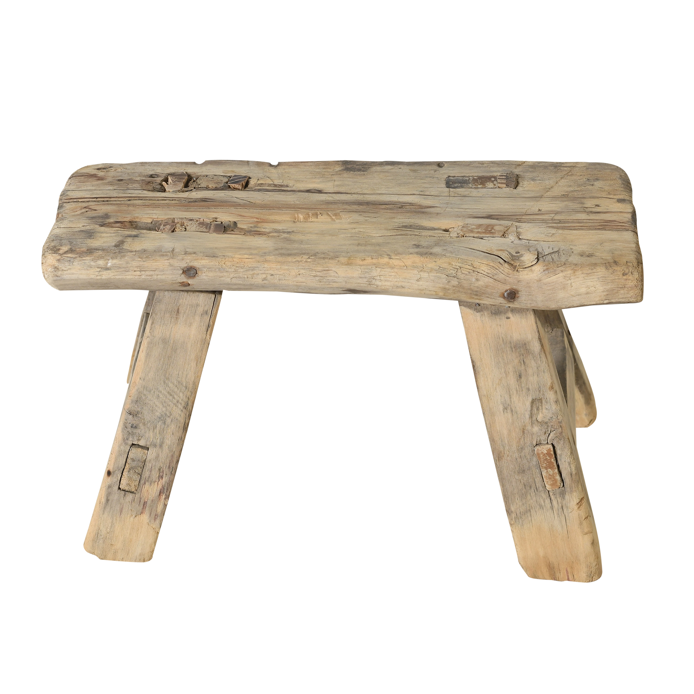 Nuo - Mini tabouret ancien en orme n°11