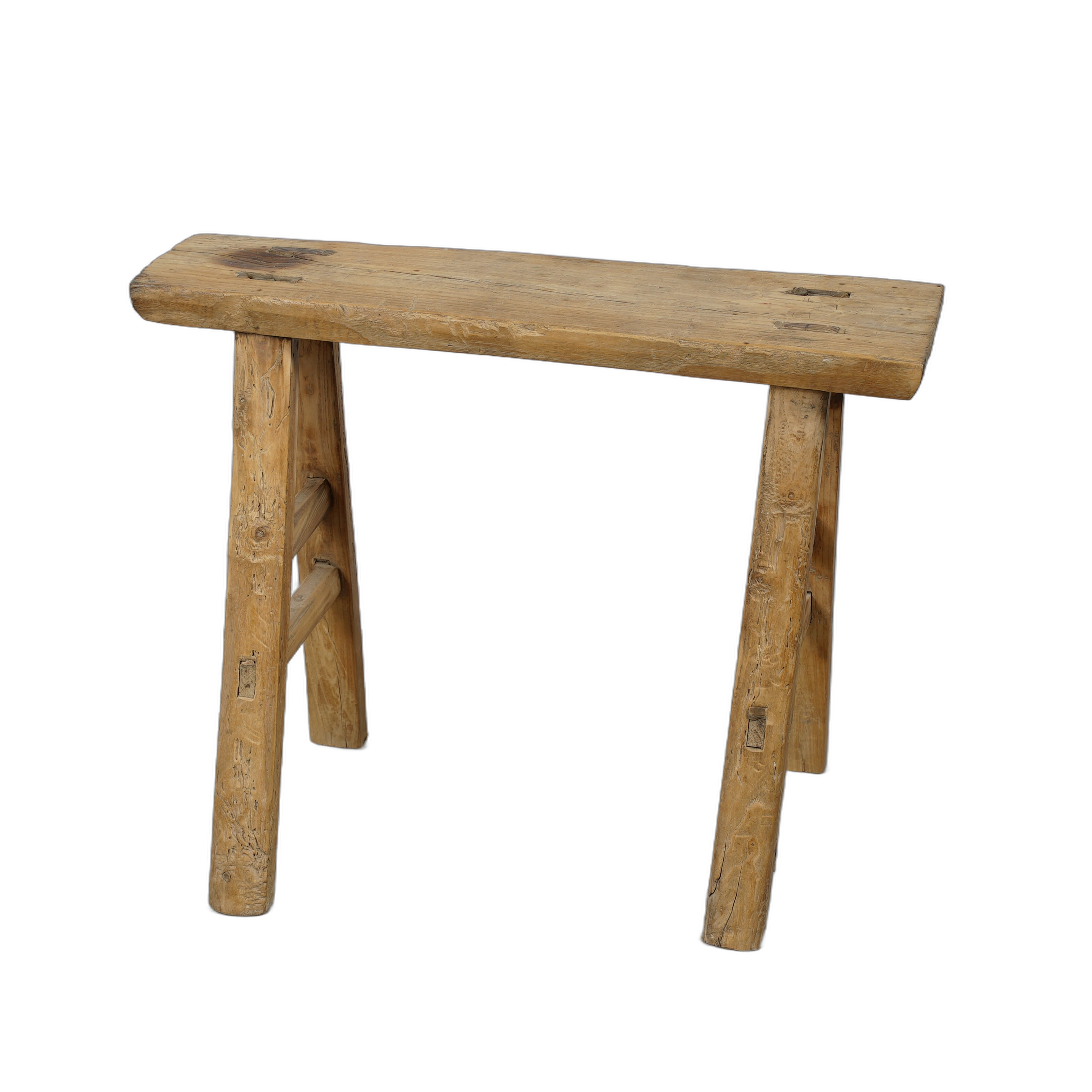 Zao - Tabouret chinois ancien en orme n°31 - vue 5