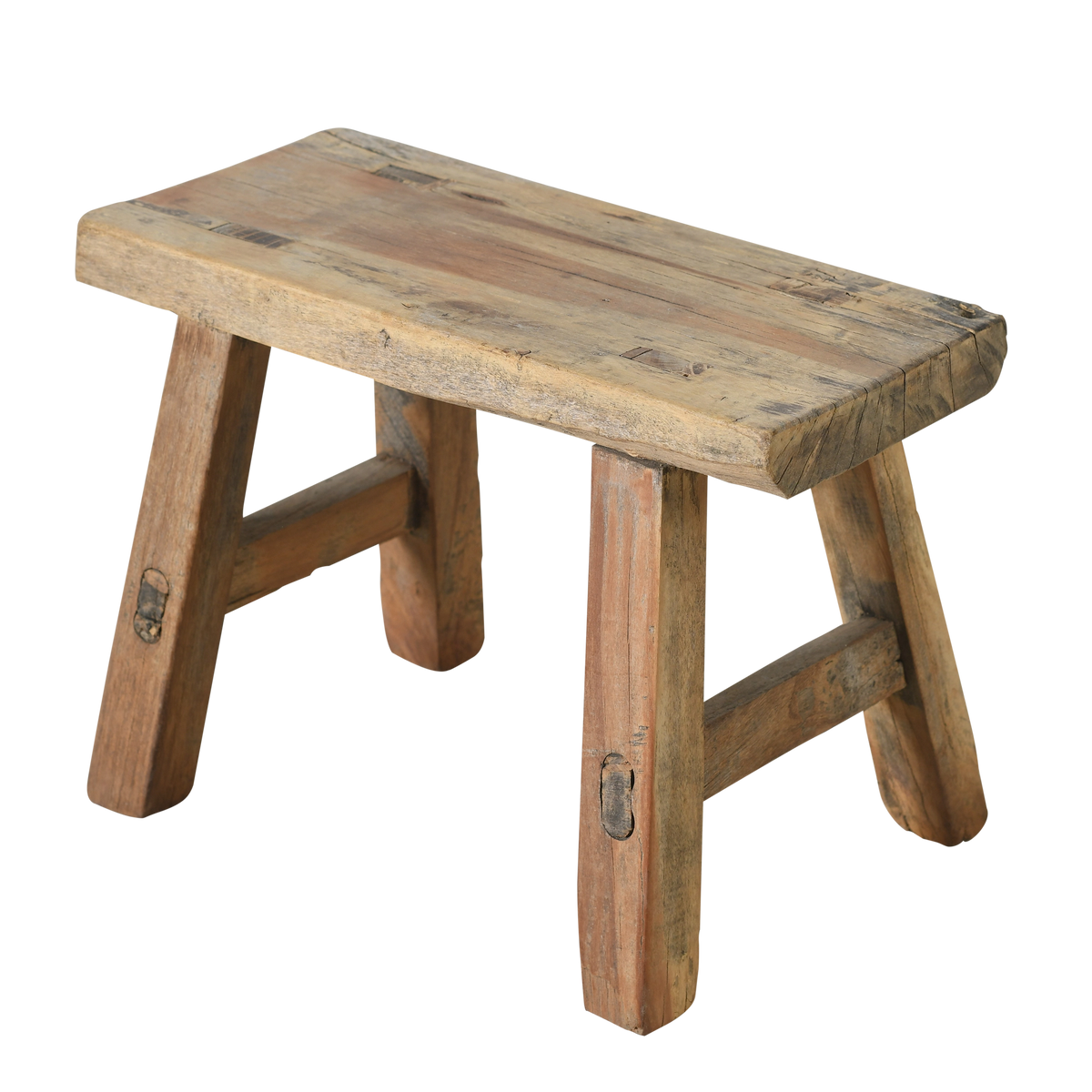 Nuo - Mini tabouret ancien en orme n°40 - vue 2