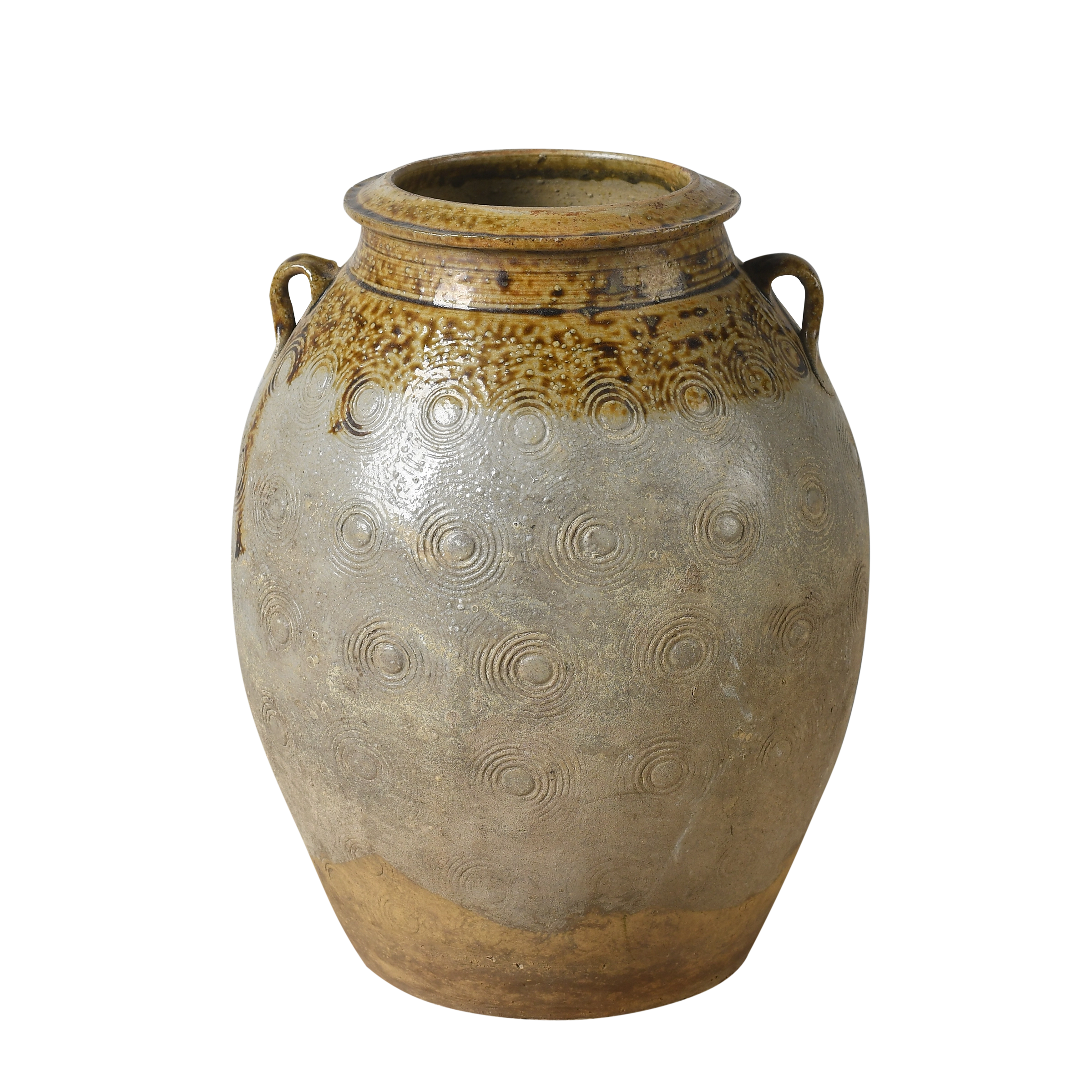 Zhenli – Pot ancien en grès à motifs concentriques n°10