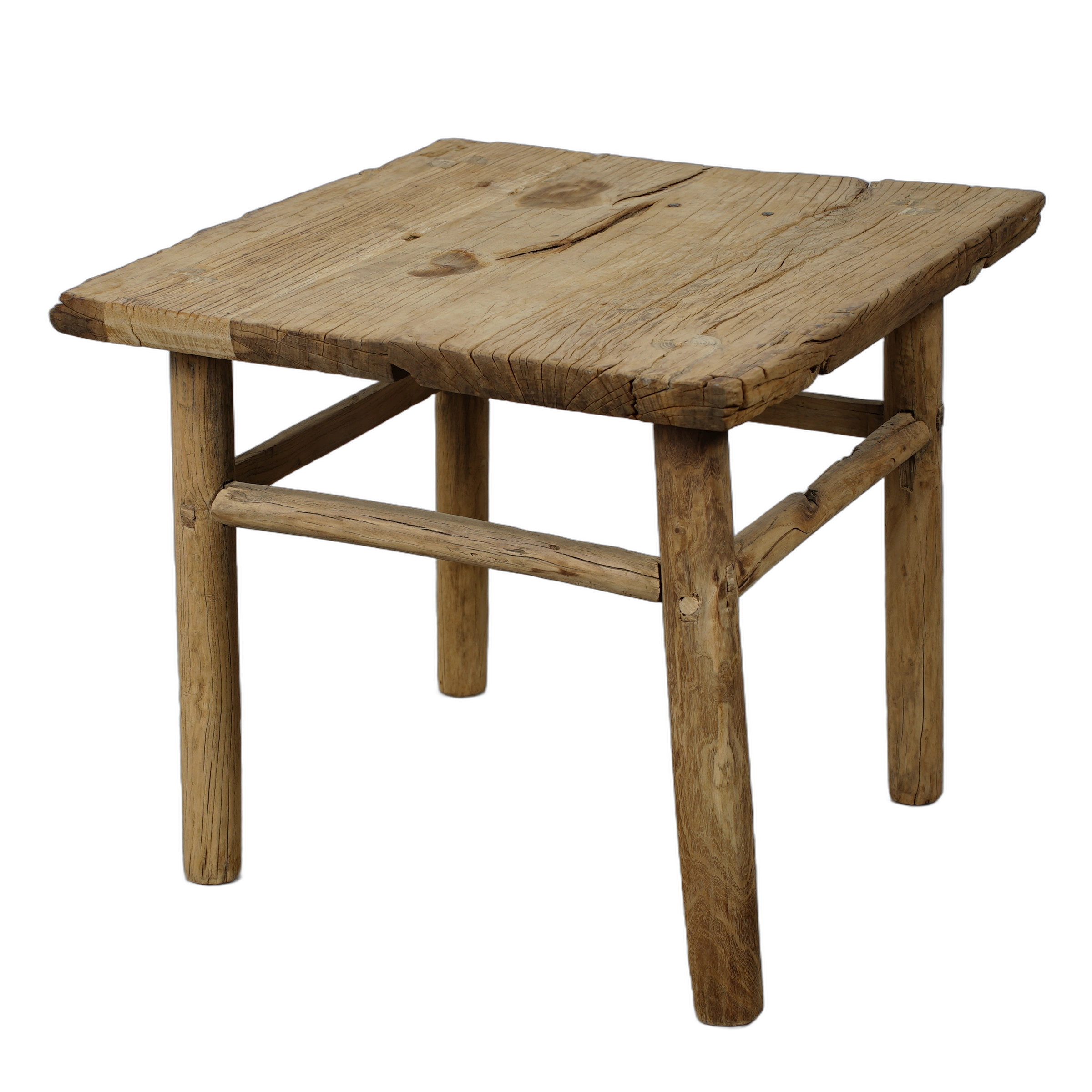 Jining - Table d'appoint carrée en orme n°1 - vue 2