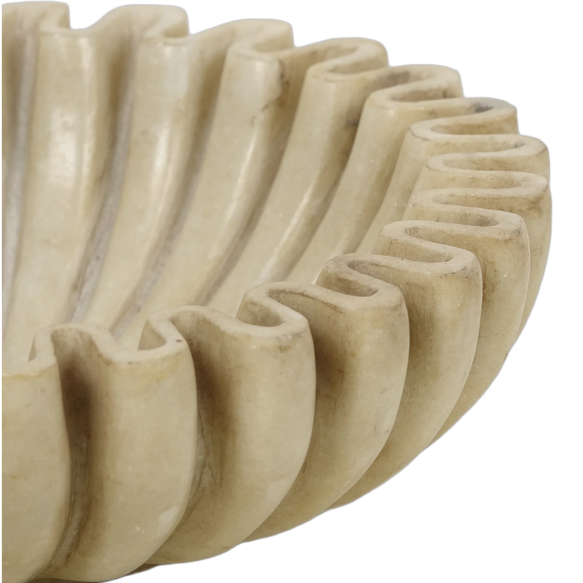 Makrana - Coupe en marbre blanc sculpté n°9