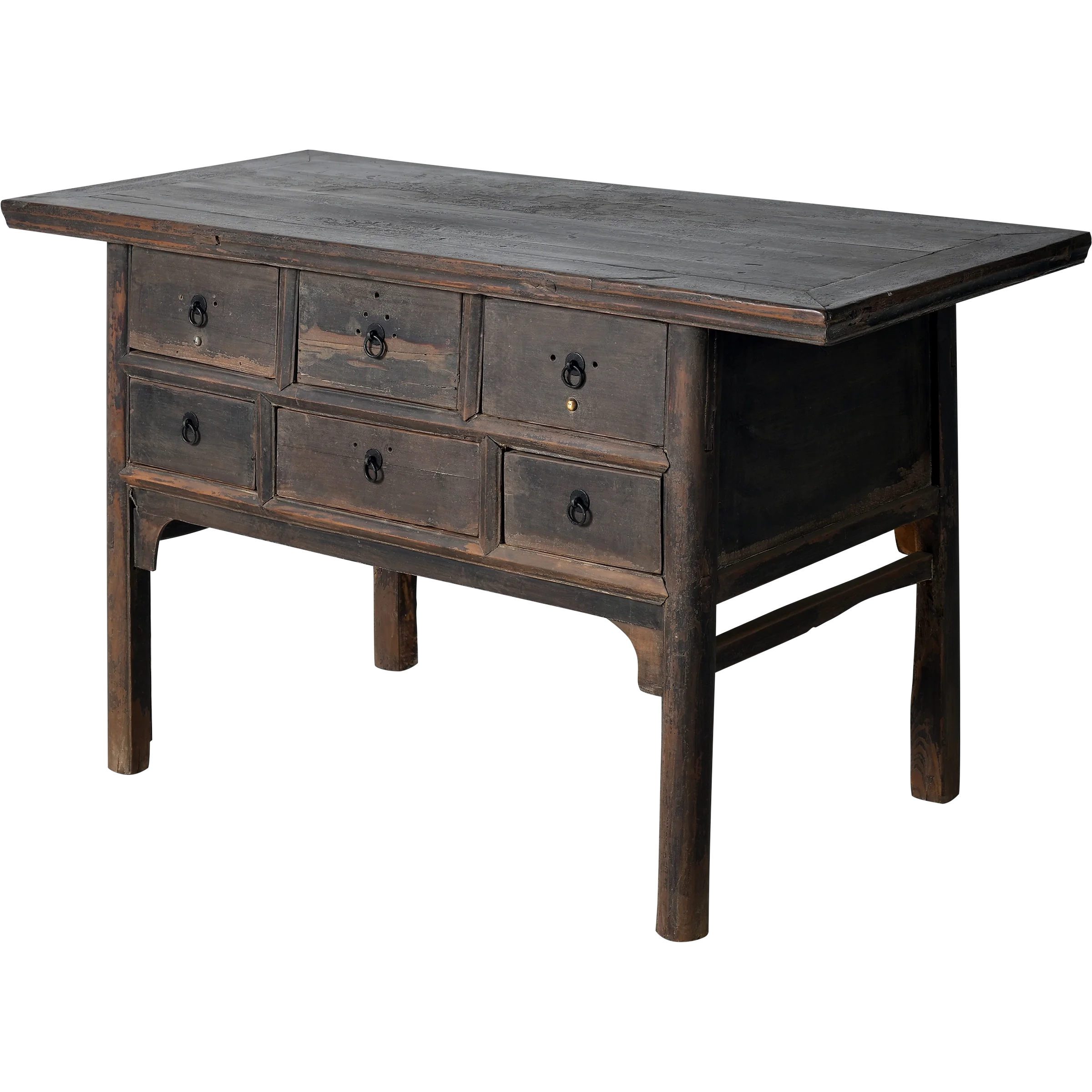 Longnan - Ancienne console chinoise en orme à tiroirs n°1