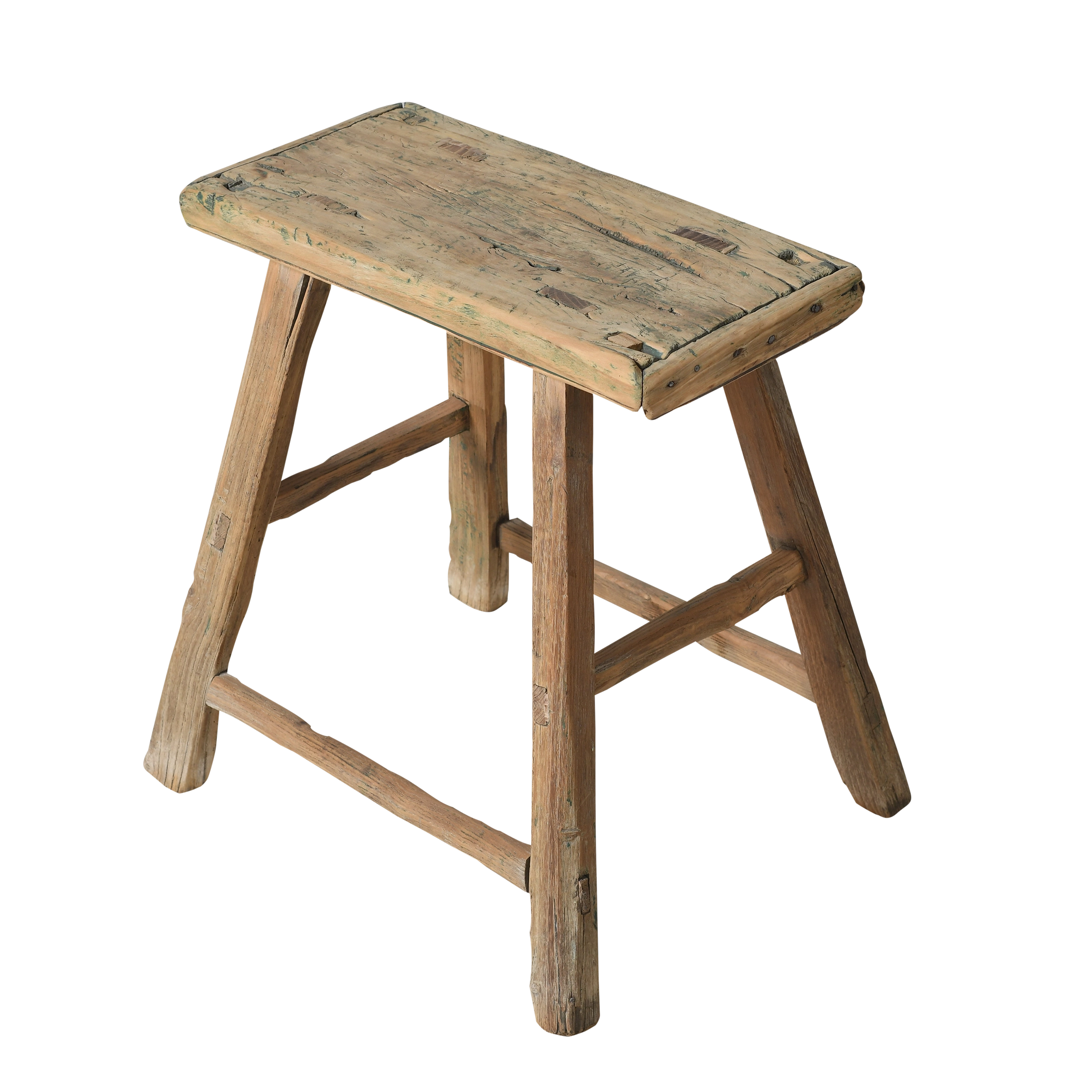 Zin - Tabouret chinois ancien en orme n°23 - vue 2