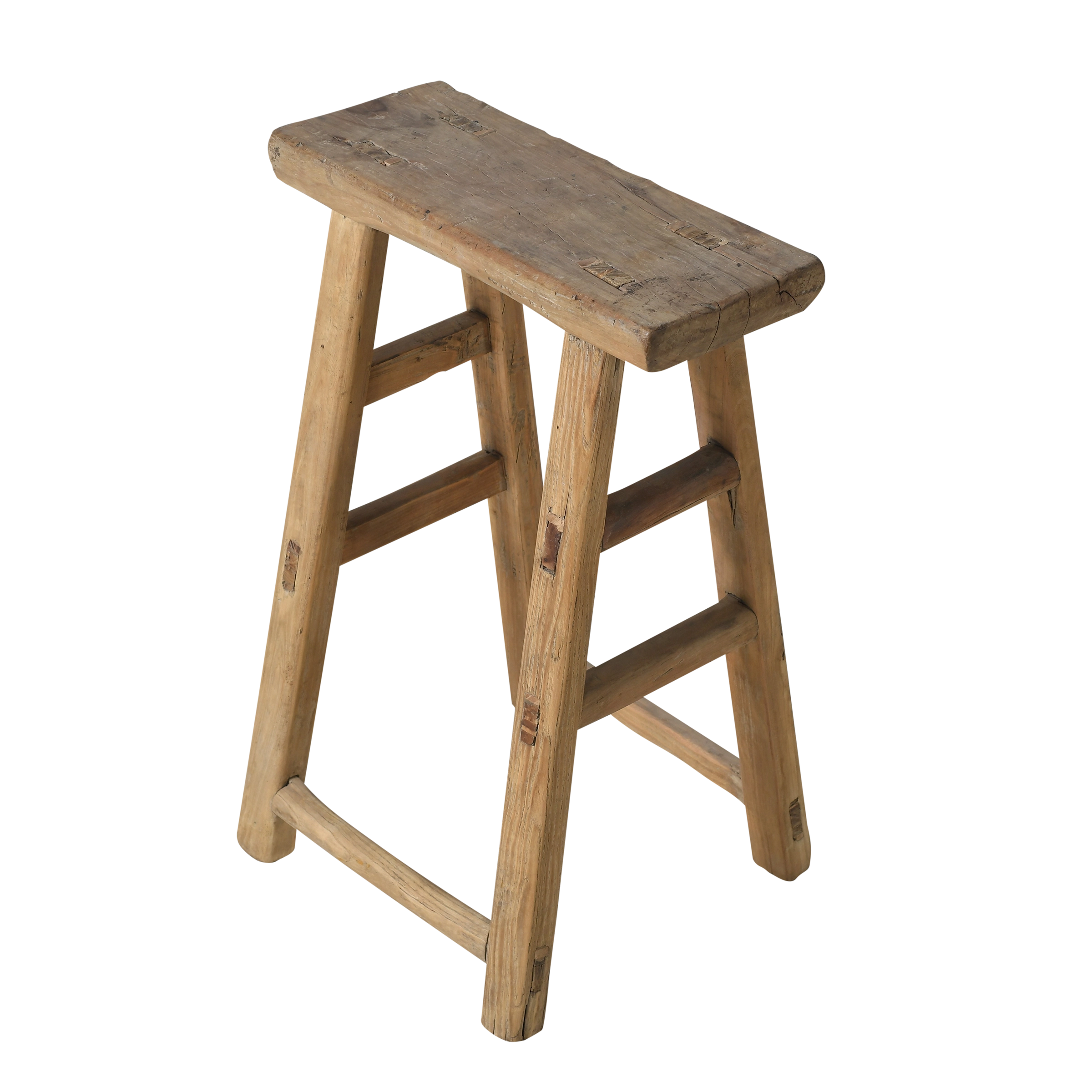 Zao - Tabouret chinois ancien en orme n°13 - vue 2