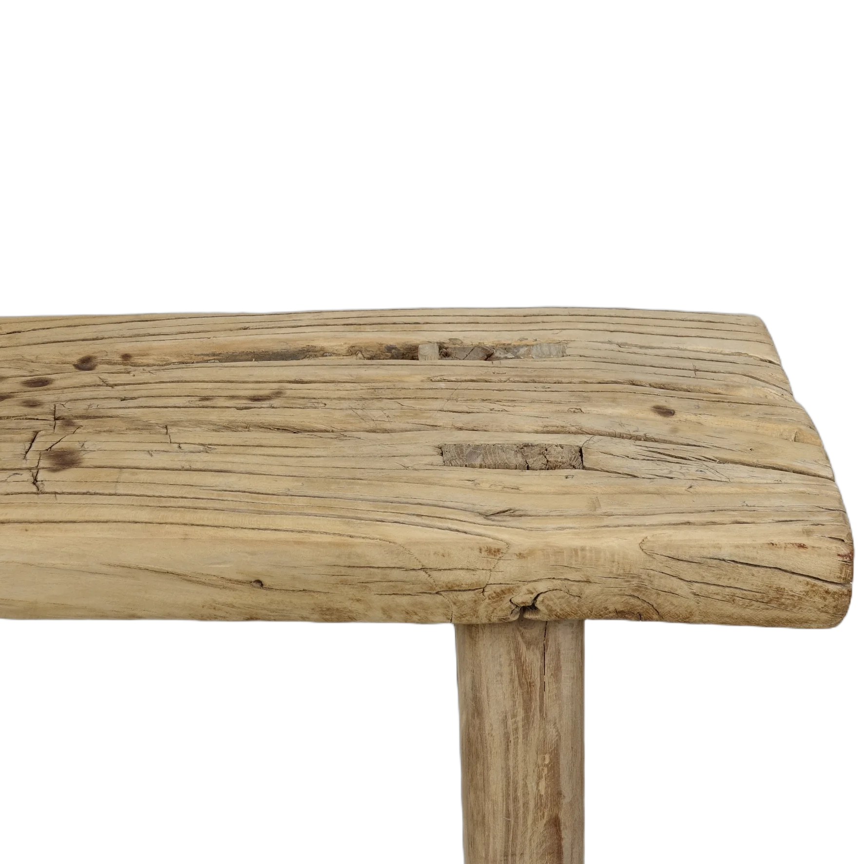 Zao - Tabouret rectangulaire en orme ancien n°13