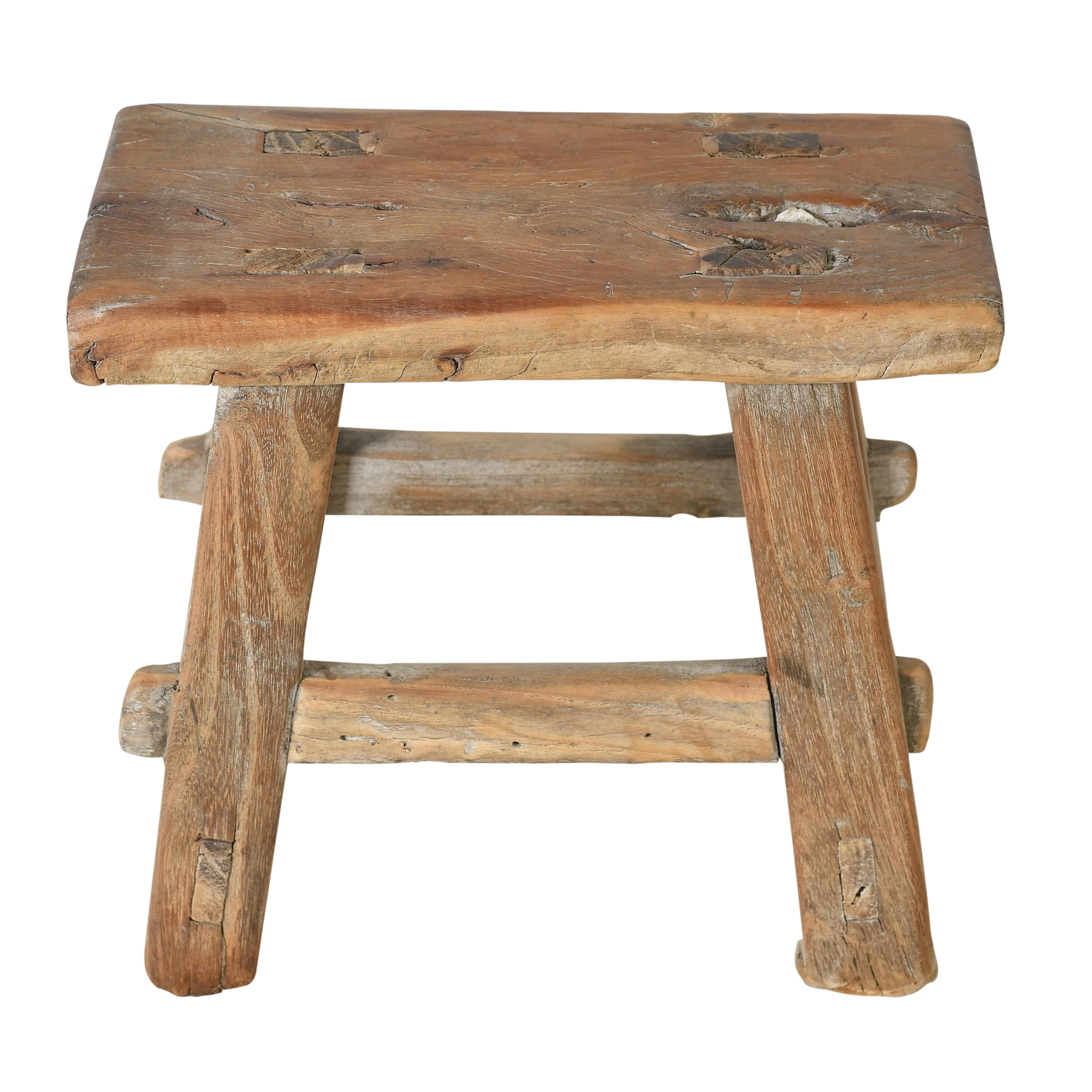 Nuo - Mini tabouret ancien en orme n°67