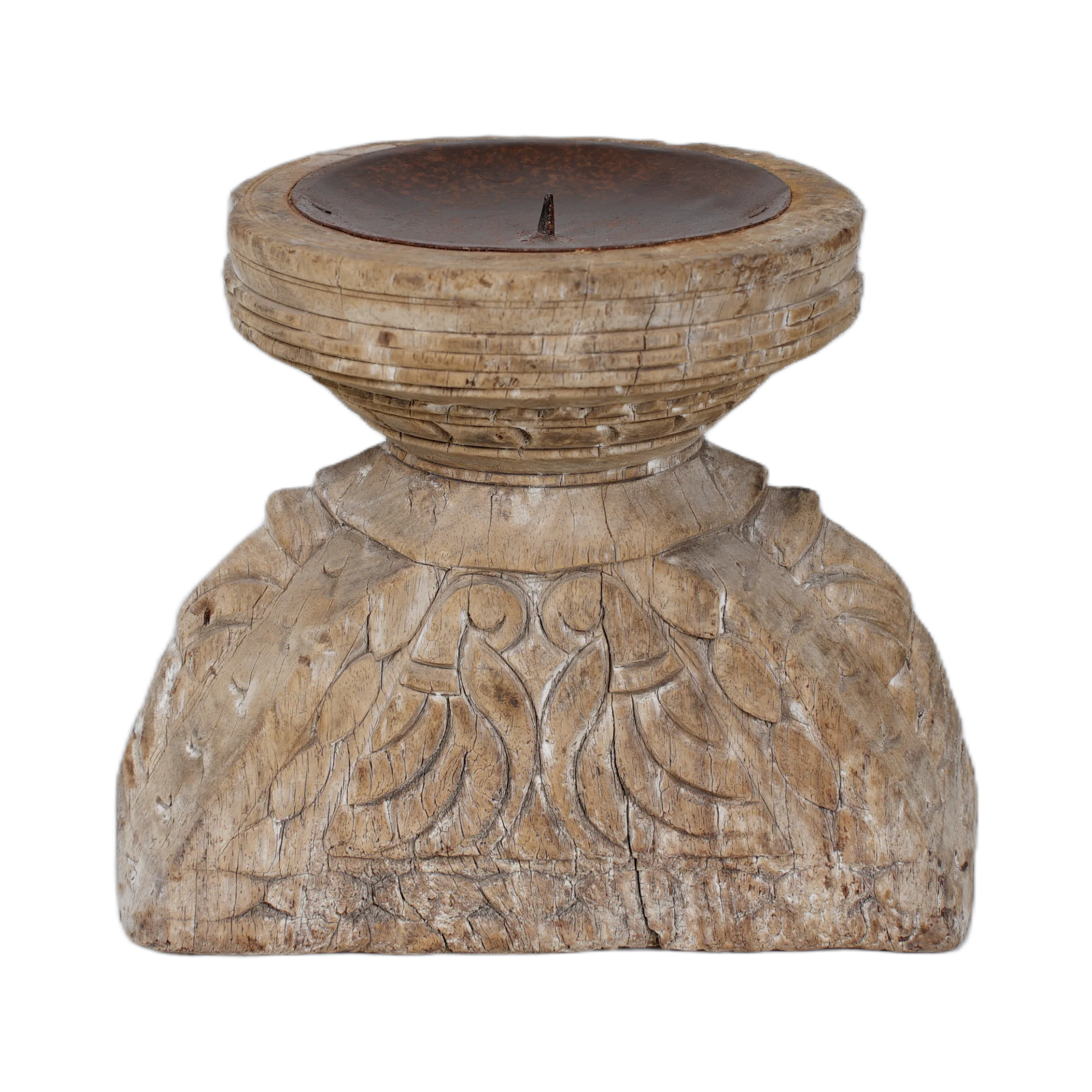 Bijni - Bougeoir en bois ancien n°3