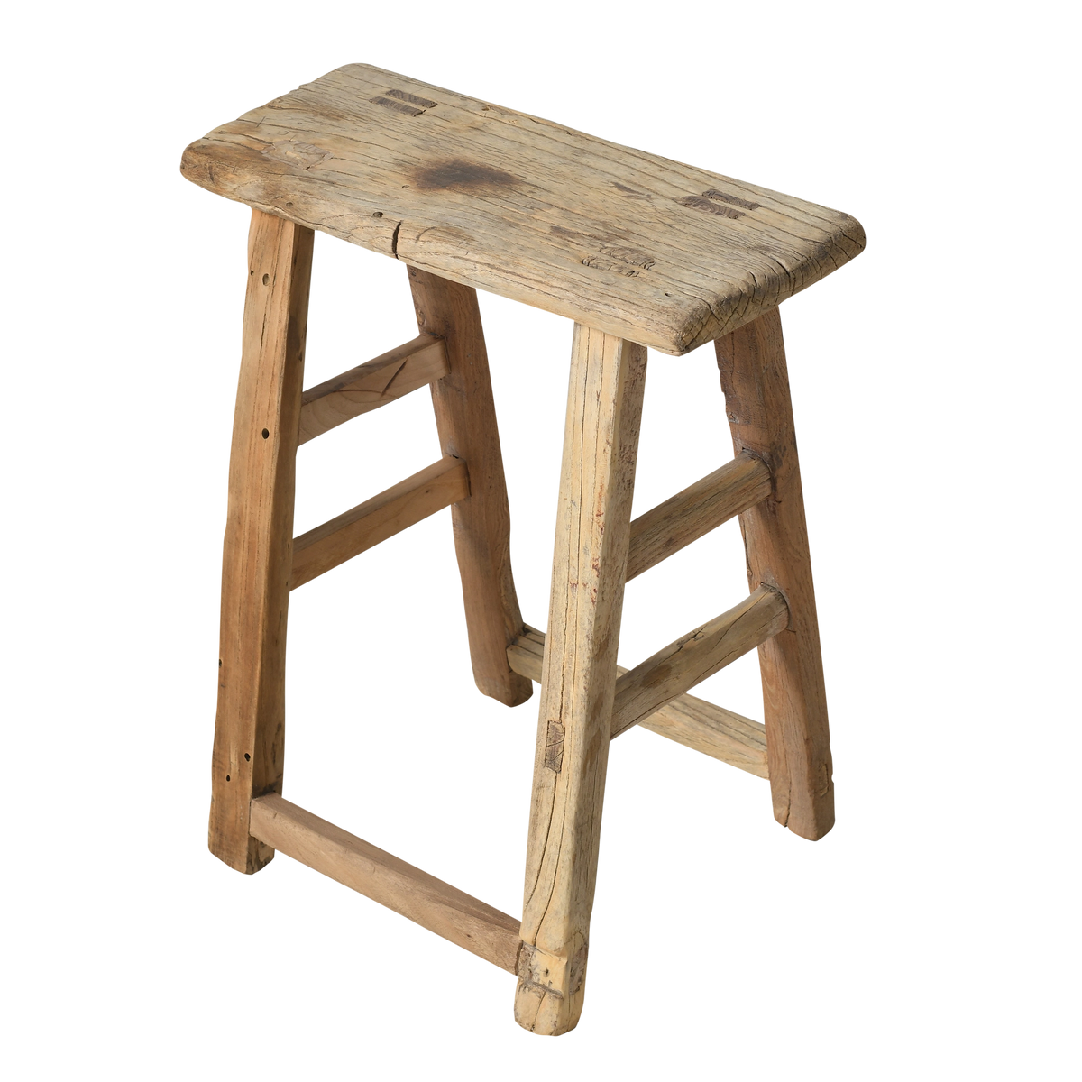 Zin - Tabouret chinois ancien en orme n°18 - vue 2
